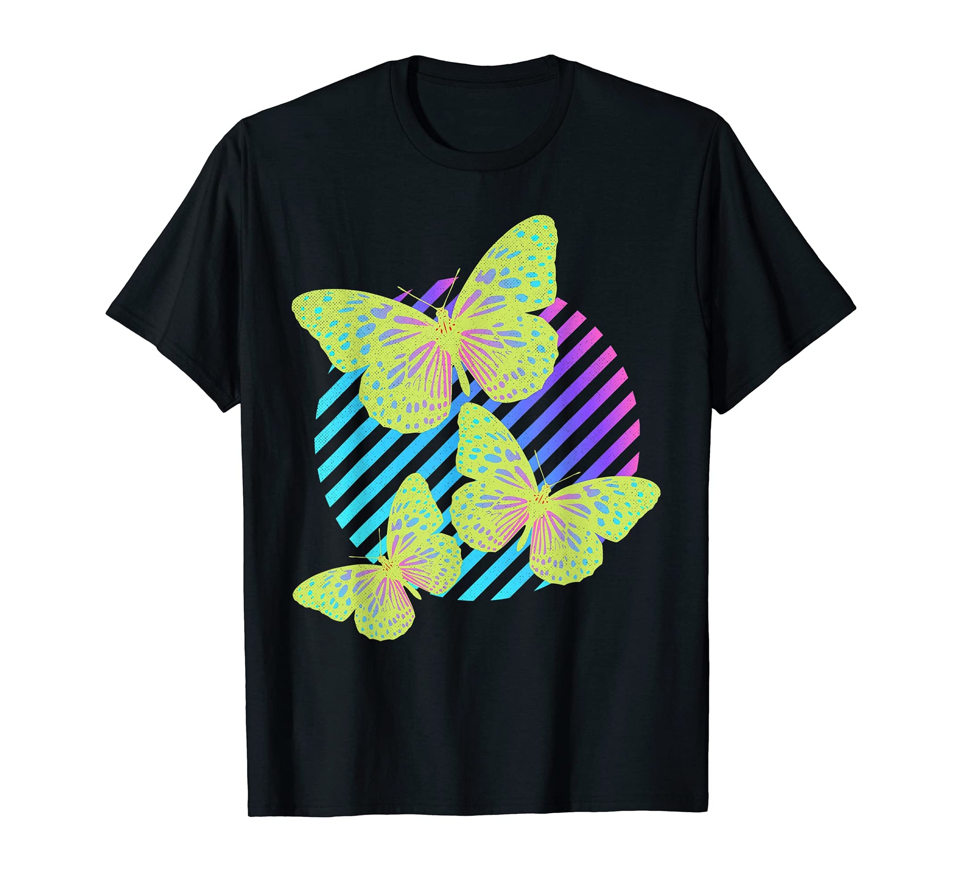 Psychedelic Butterfly Vaporwave T-Shirt - Custom Art Print Men Women - T-Shirt, Sweatshirt, Hoodie