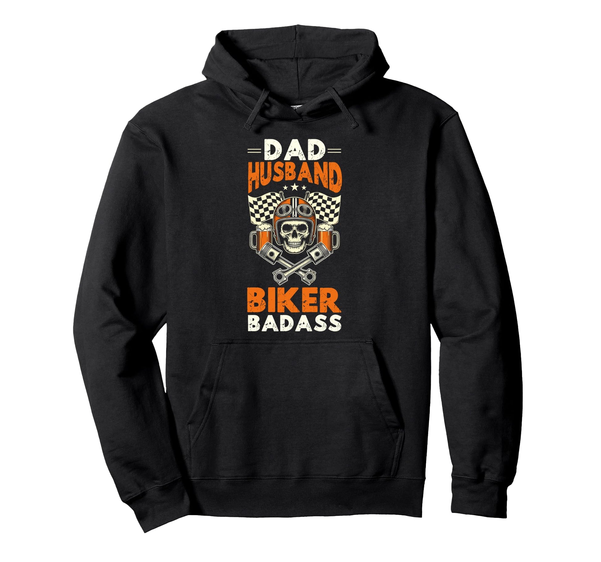 Dad Husband Biker Motorcycle Papa Fathers Hoodie - Graphic Print Men Women - T-Shirt, Sweatshirt, Hoodie