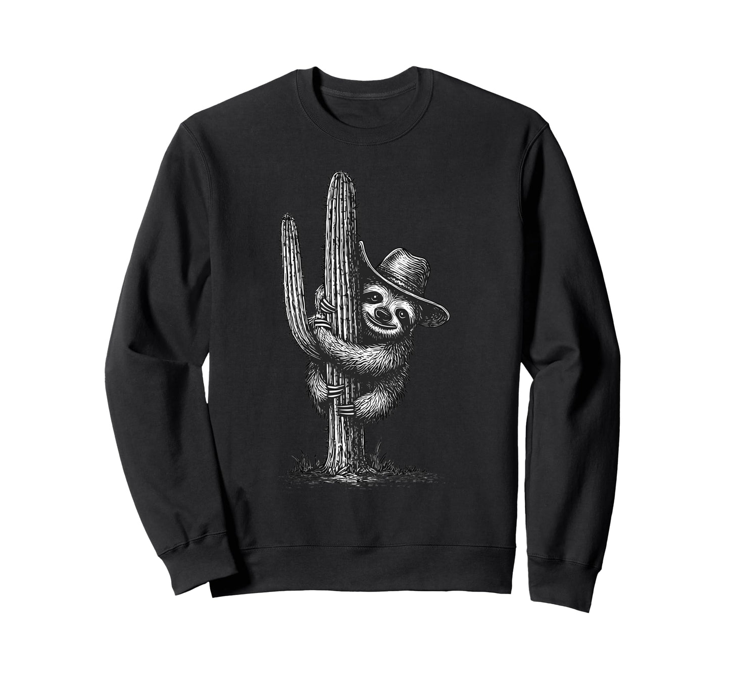 Sloth Cowboy Rodeo Cowgirl Western Sweatshirt - Minimalist Print Unisex - T-Shirt, Sweatshirt, Hoodie