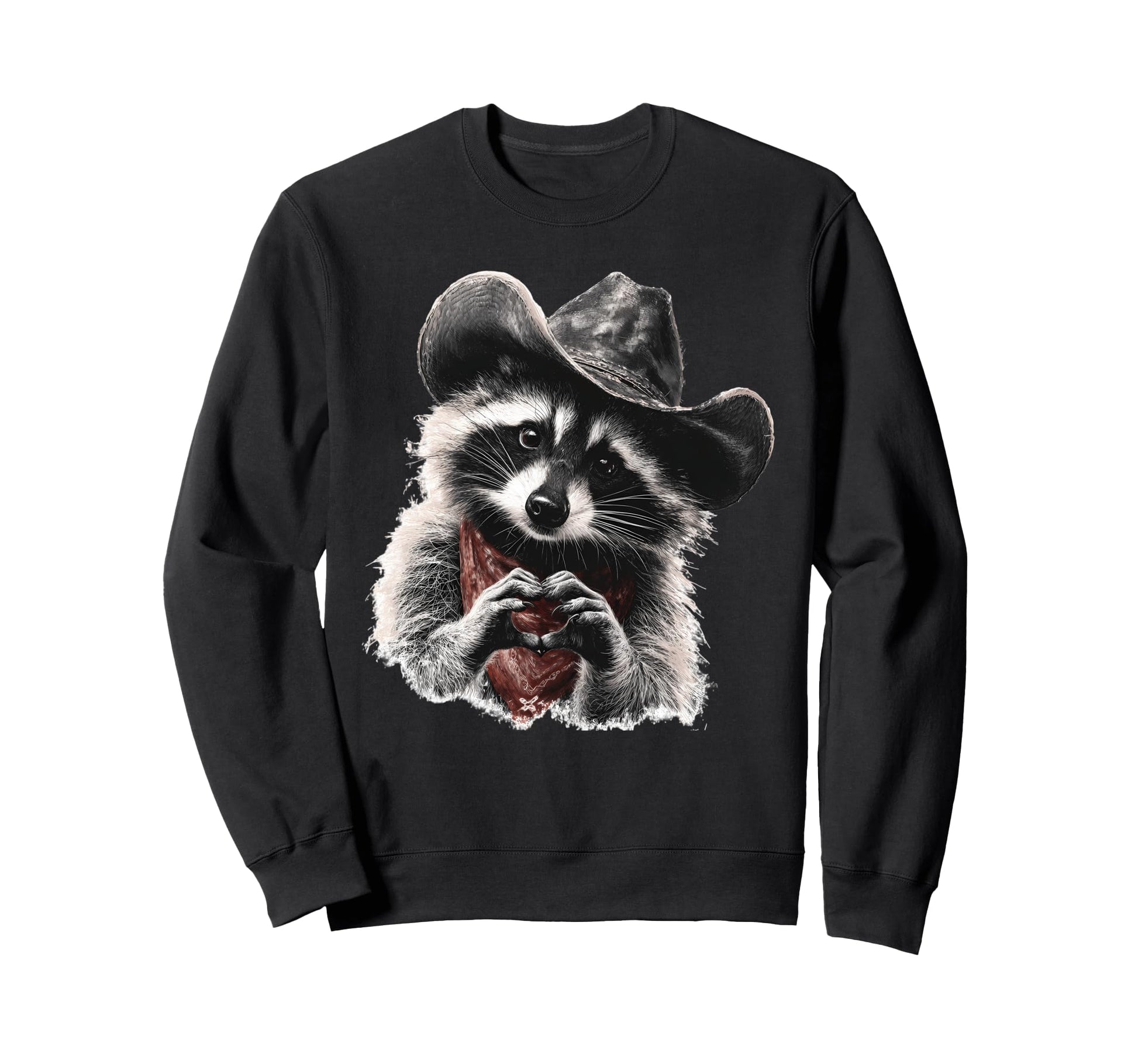 Raccoon Cowboy Rodeo Cowgirl Sweatshirt - Custom Art Print for Adults - T-Shirt, Sweatshirt, Hoodie