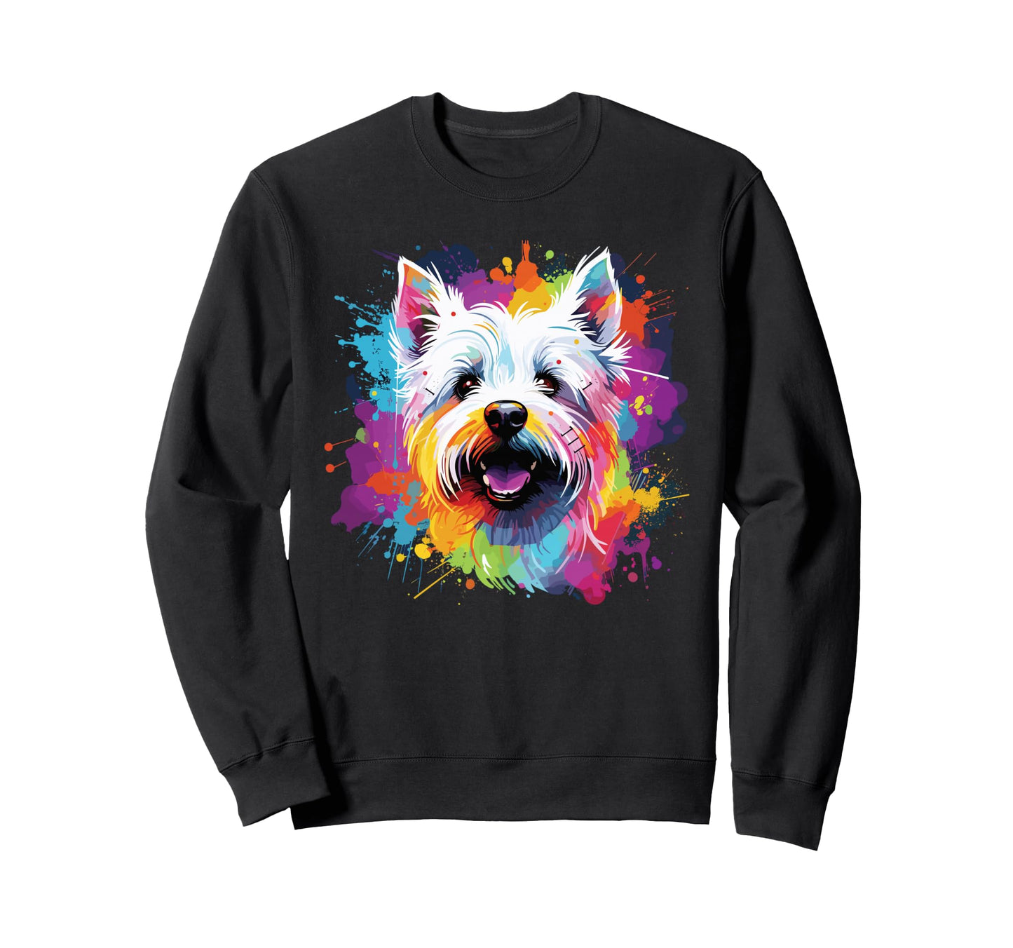 Watercolor Colorful West Highland Sweatshirt - Trendy Graphic Men Women - T-Shirt, Sweatshirt, Hoodie