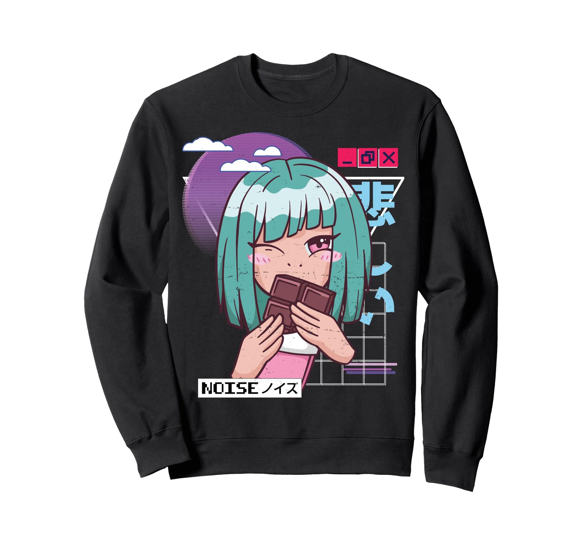 Vaporwave Kawaii Aesthetic Japanese Sweatshirt - Trendy Graphic for Adults - T-Shirt, Sweatshirt, Hoodie