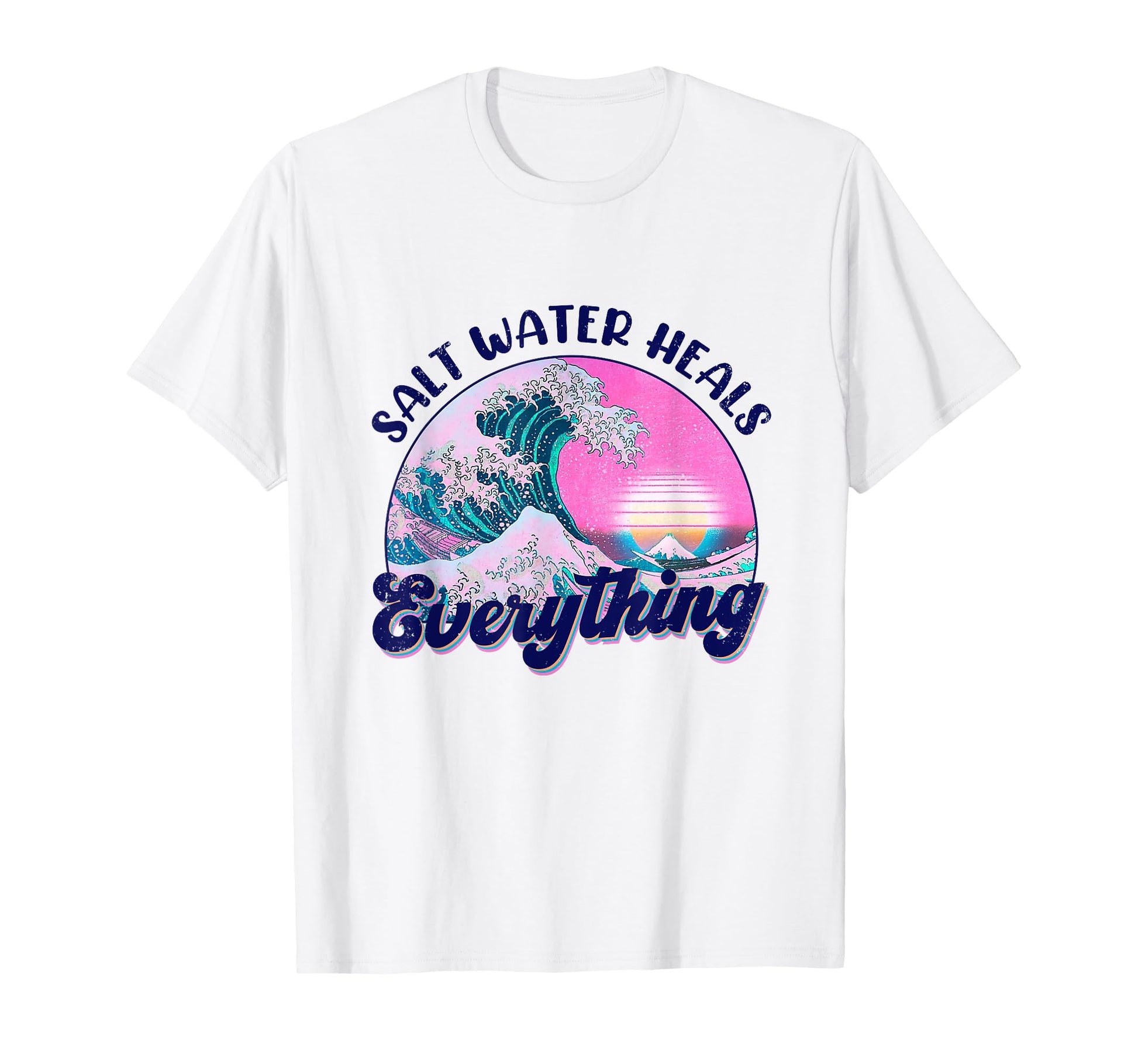 Saltwater Heals Everything Vaporwave T-Shirt - Custom Art Print for Adults - T-Shirt, Sweatshirt, Hoodie