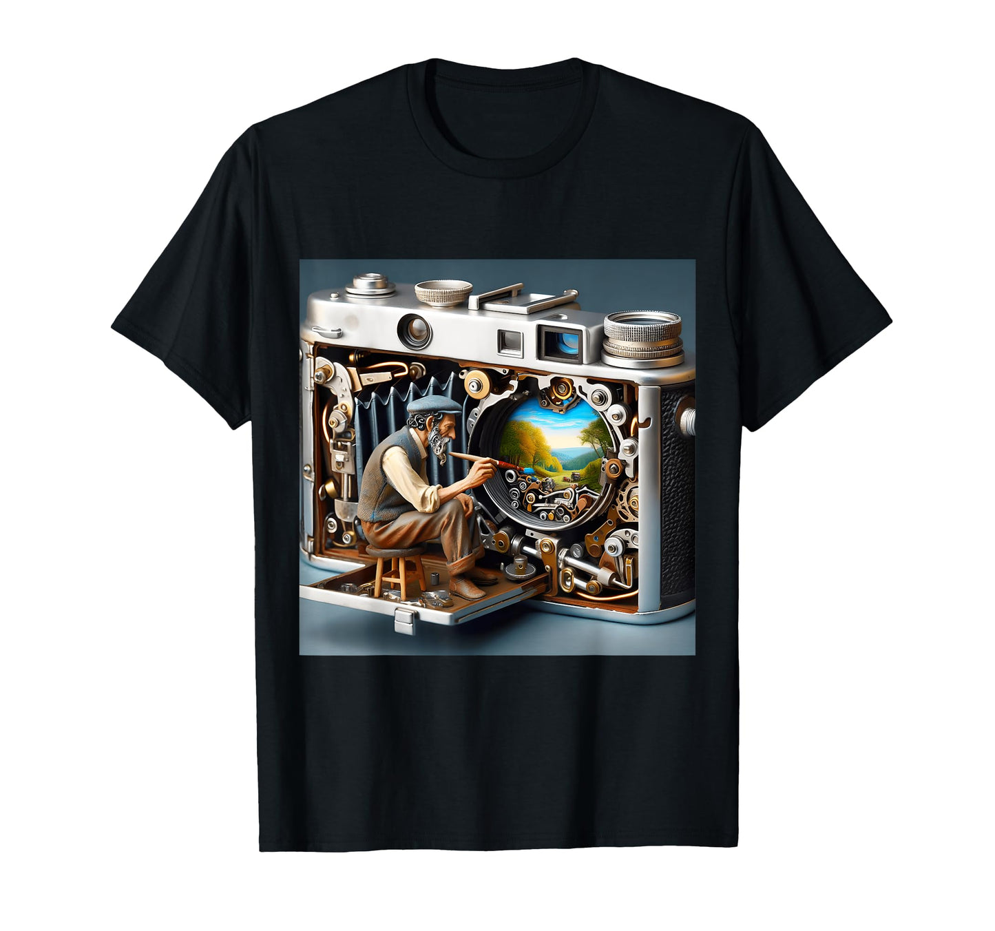 Fantasy Camera Painting Landscape T-Shirt - Trendy Graphic Men Women - T-Shirt, Sweatshirt, Hoodie