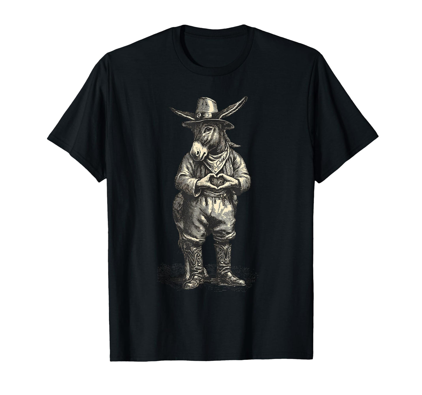 Country Cowboy Donkey Rodeo Cowgirl T-Shirt - Novelty Apparel for Adults - T-Shirt, Sweatshirt, Hoodie