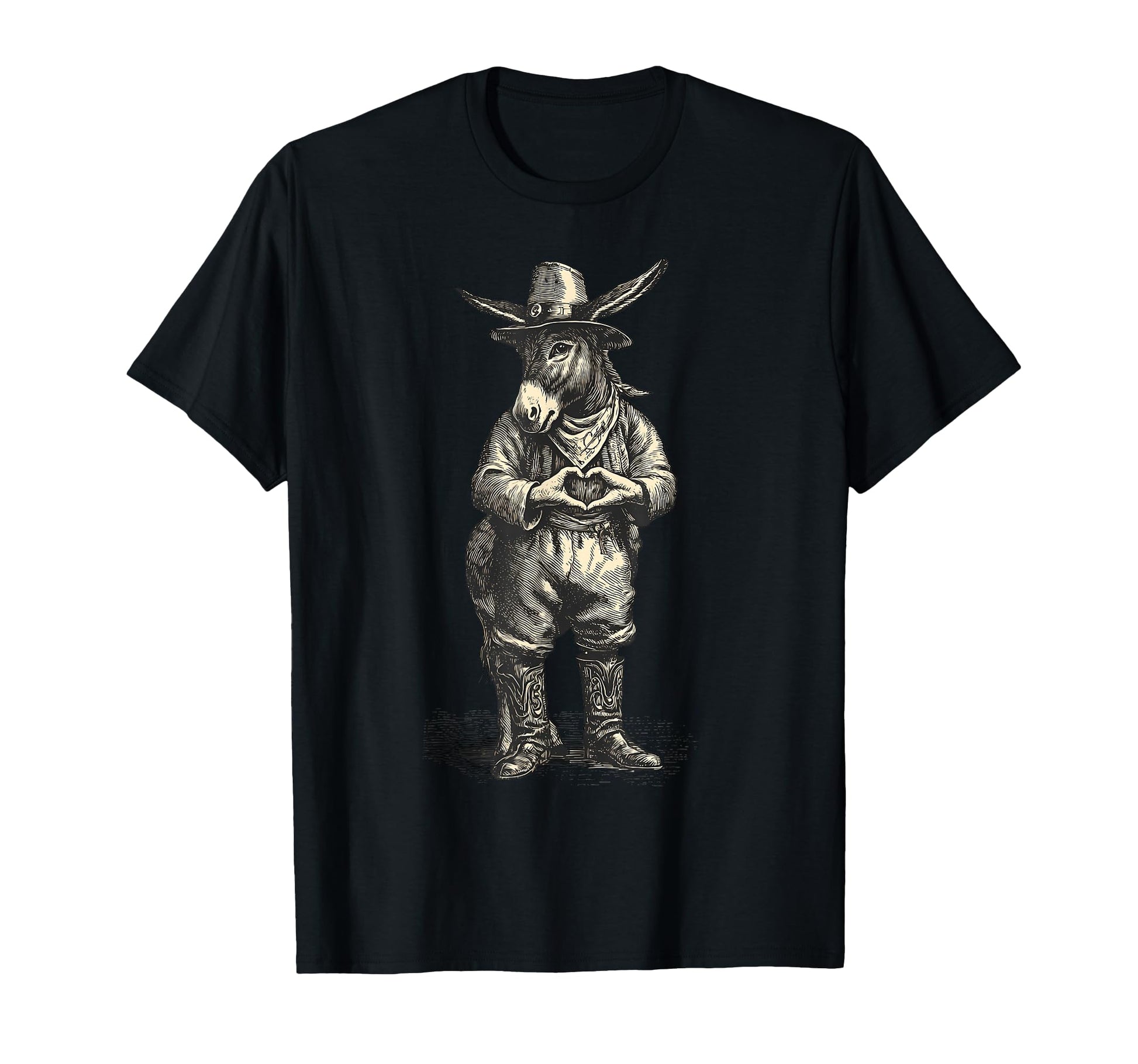 Country Cowboy Donkey Rodeo Cowgirl T-Shirt - Novelty Apparel for Adults - T-Shirt, Sweatshirt, Hoodie