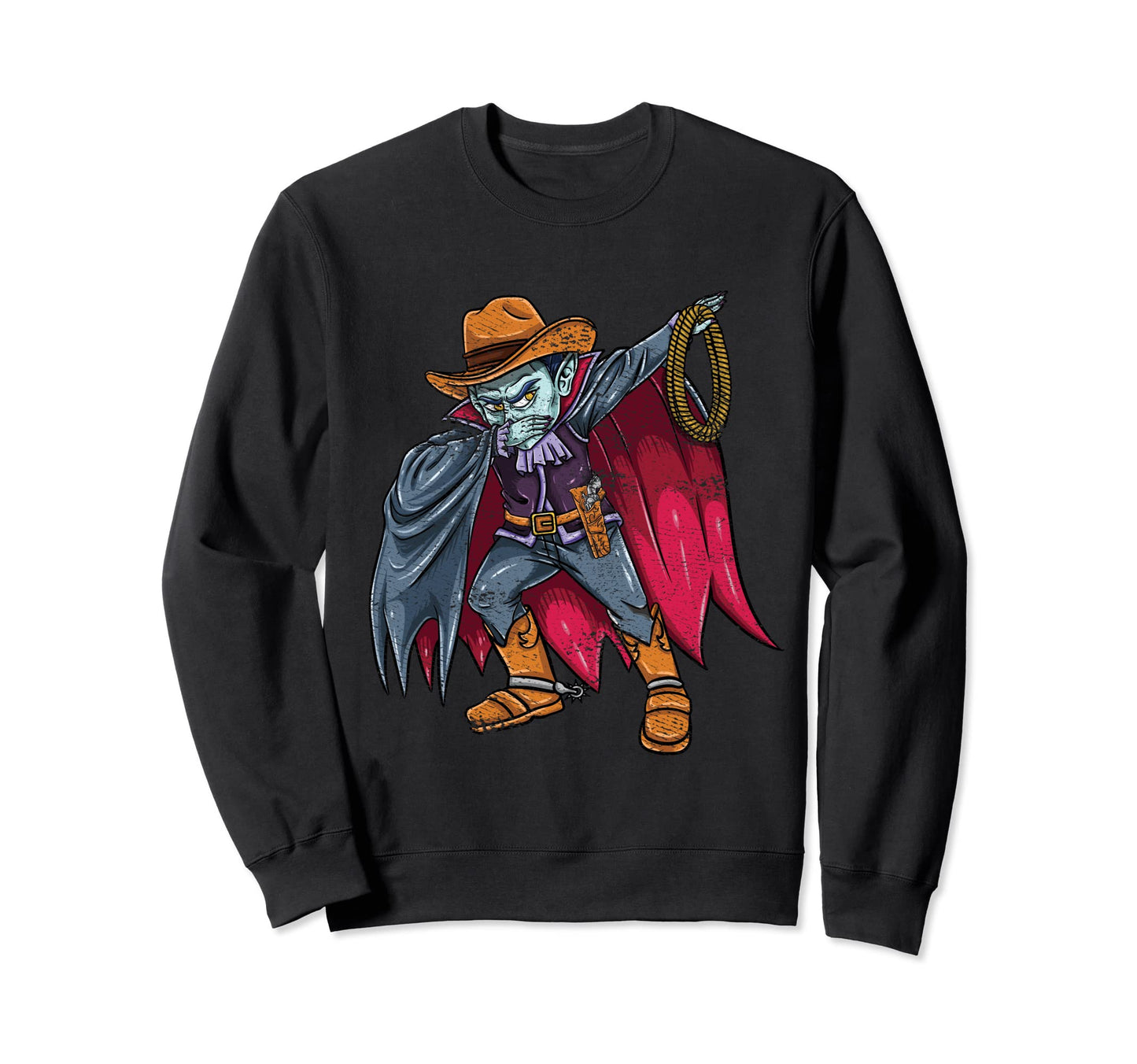 Dabbing Vampire Cowboy Sweatshirt - Graphic Print Men Women - T-Shirt, Sweatshirt, Hoodie