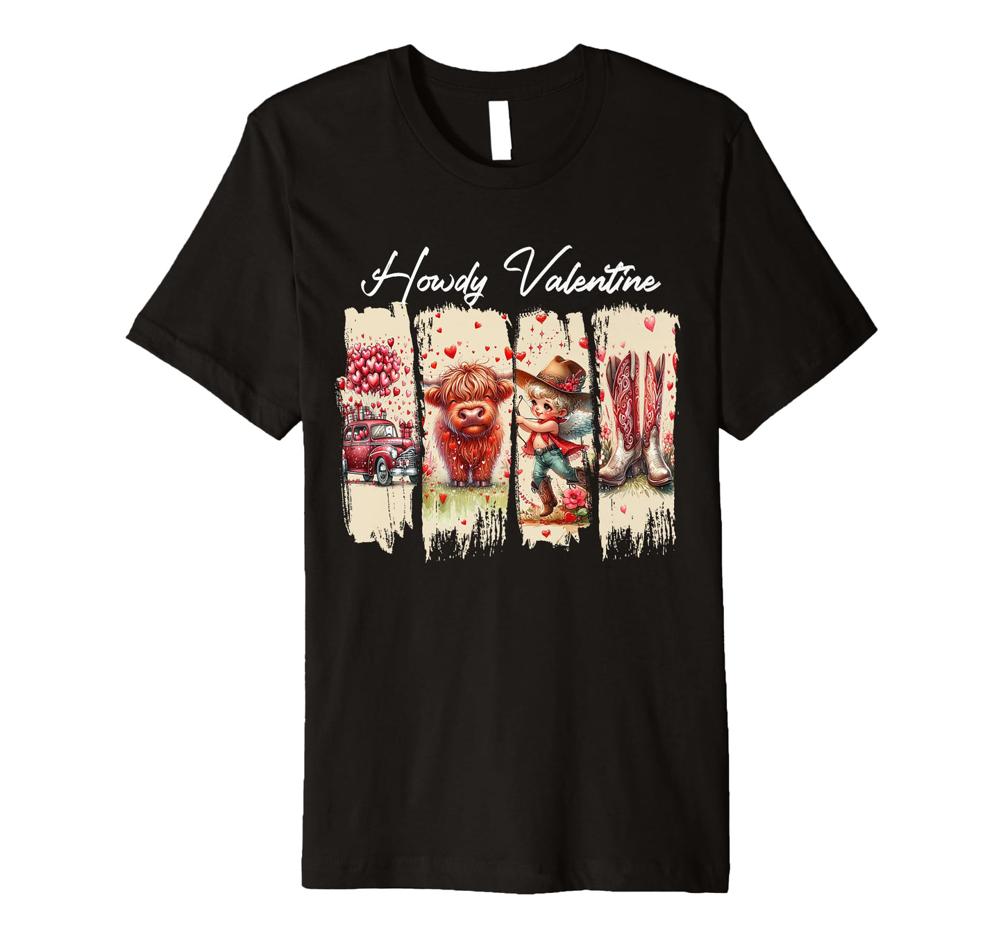 Howdy Valentine Western Highland Cow T-Shirt - Casual Everyday Wear Unisex - T-Shirt, Sweatshirt, Hoodie