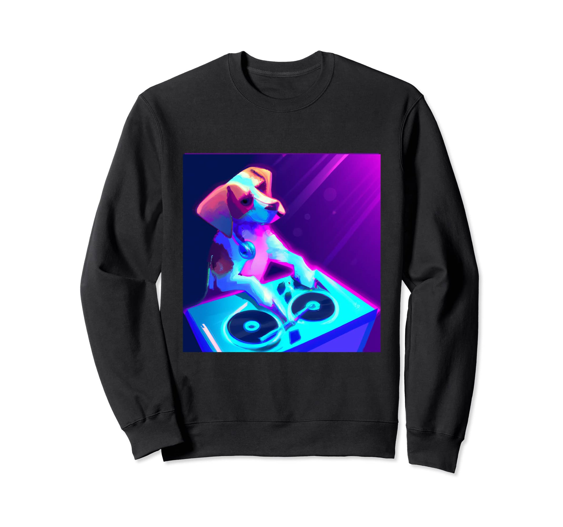 Beagle Dj Vaporwave Aesthetic Dog Sweatshirt - Novelty Apparel Unisex - T-Shirt, Sweatshirt, Hoodie