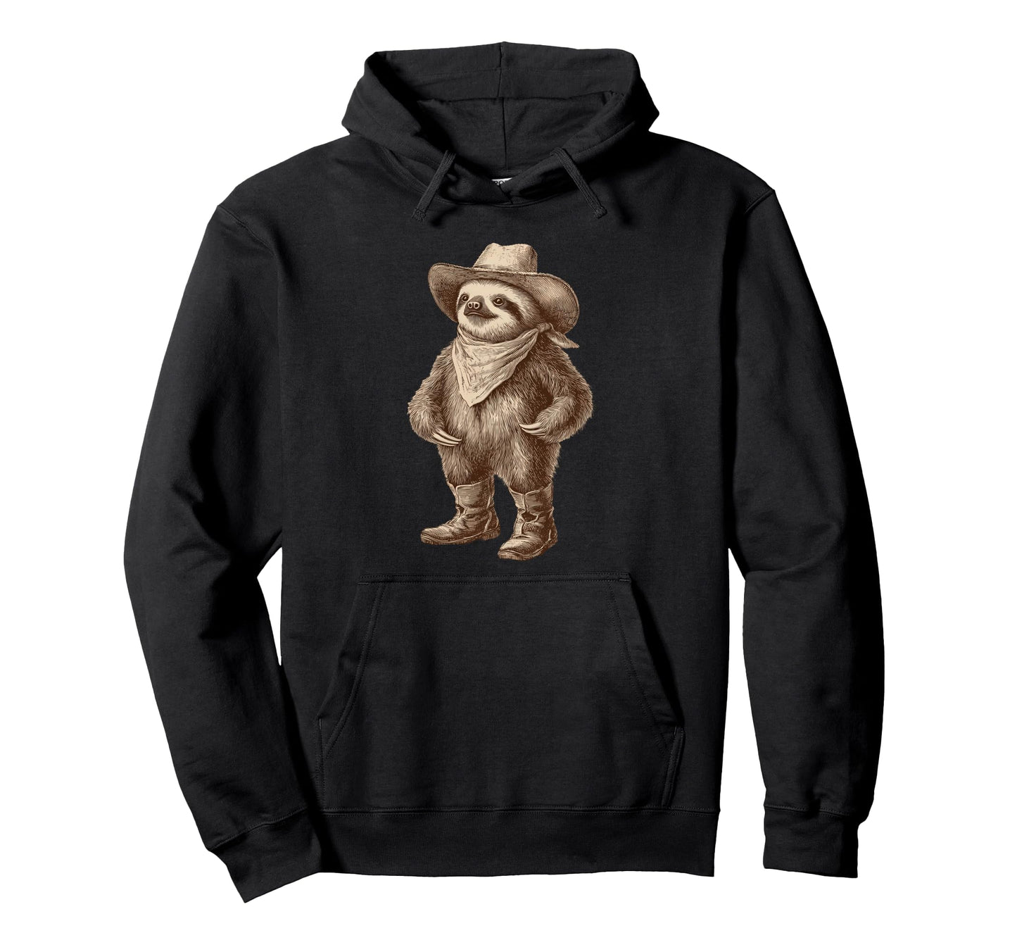 Sloth Cowboy Rodeo Cowgirl Western Hoodie - Custom Art Print Men Women - T-Shirt, Sweatshirt, Hoodie