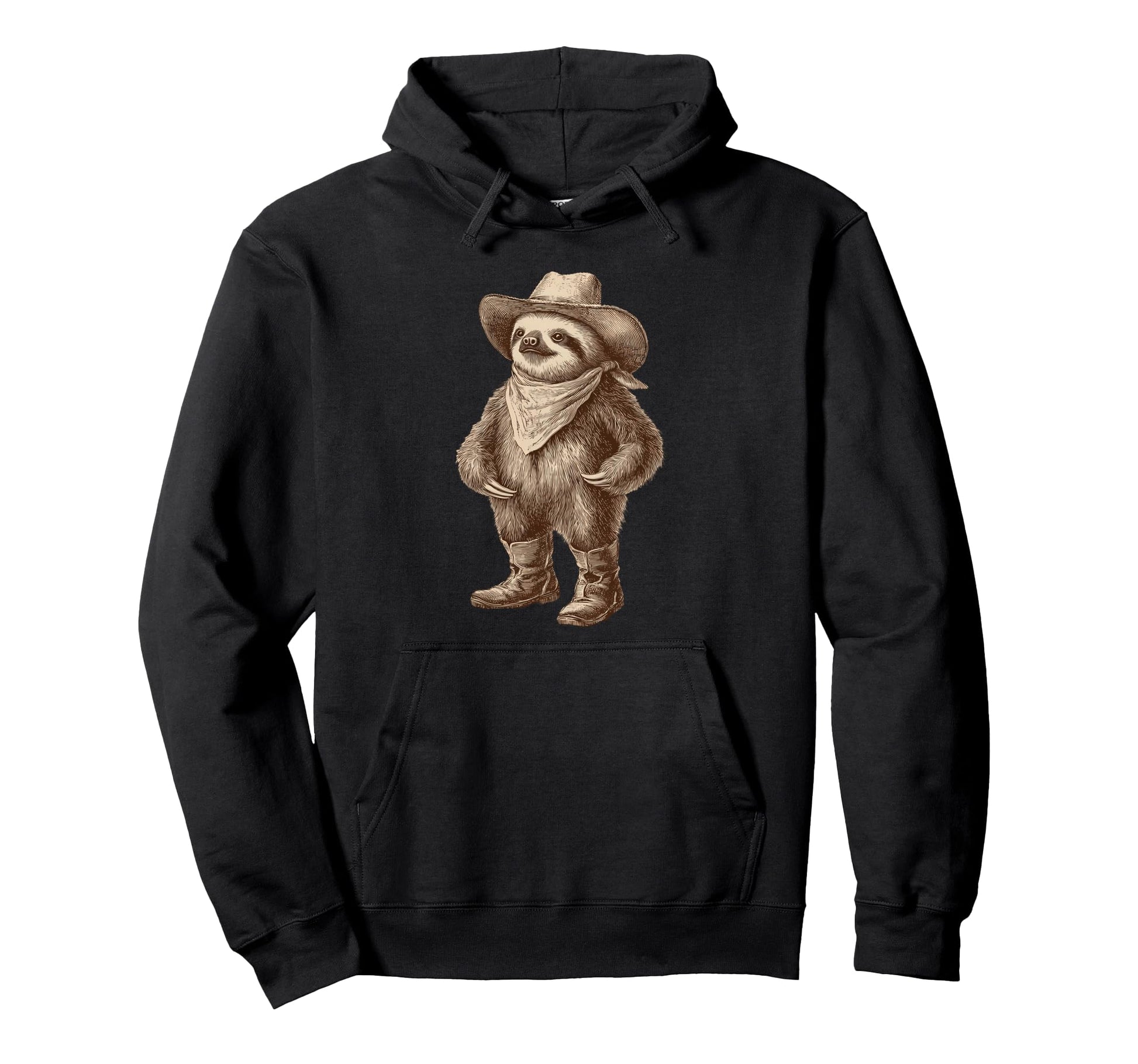 Sloth Cowboy Rodeo Cowgirl Western Hoodie - Custom Art Print Men Women - T-Shirt, Sweatshirt, Hoodie