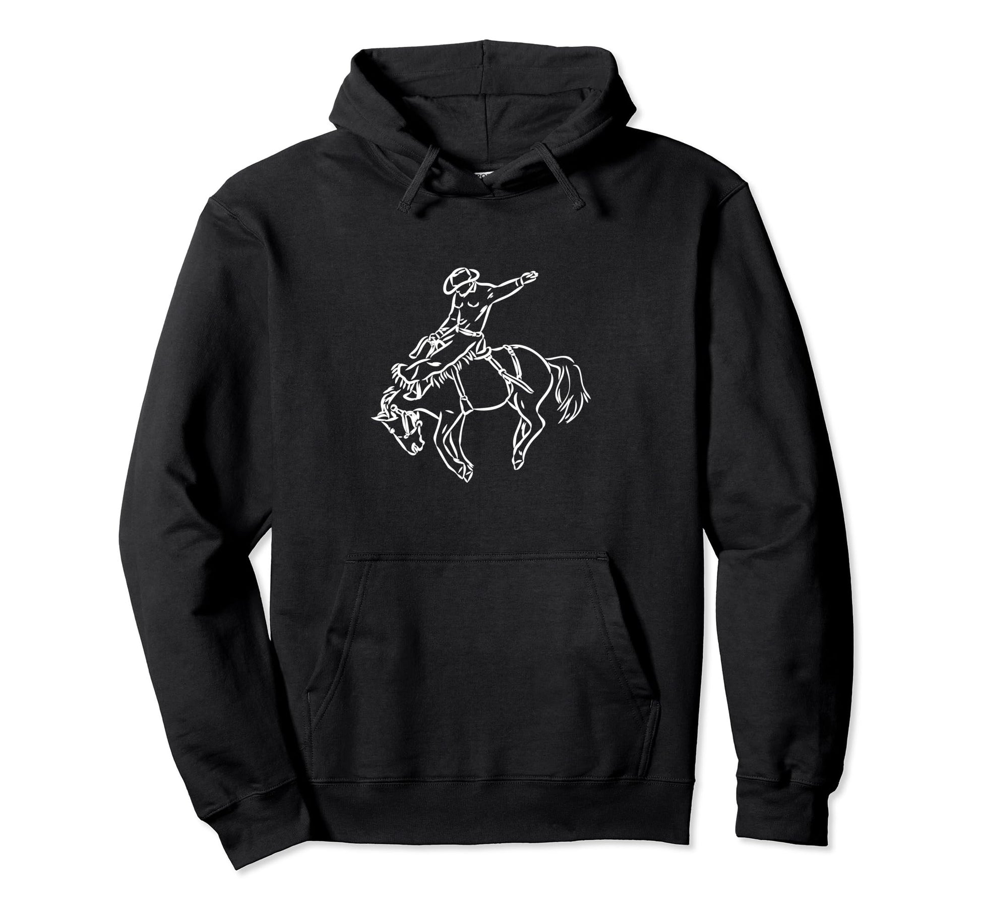 Rodeo Bucking Bronco Horse Riding Cowboy Hoodie - Trendy Graphic Men Women - T-Shirt, Sweatshirt, Hoodie