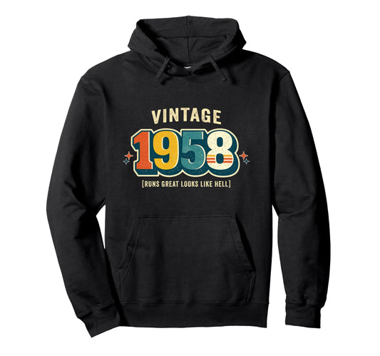 Birthday 1958 Runs Like Hell Car Hoodie - Streetwear Style Unisex - T-Shirt, Sweatshirt, Hoodie