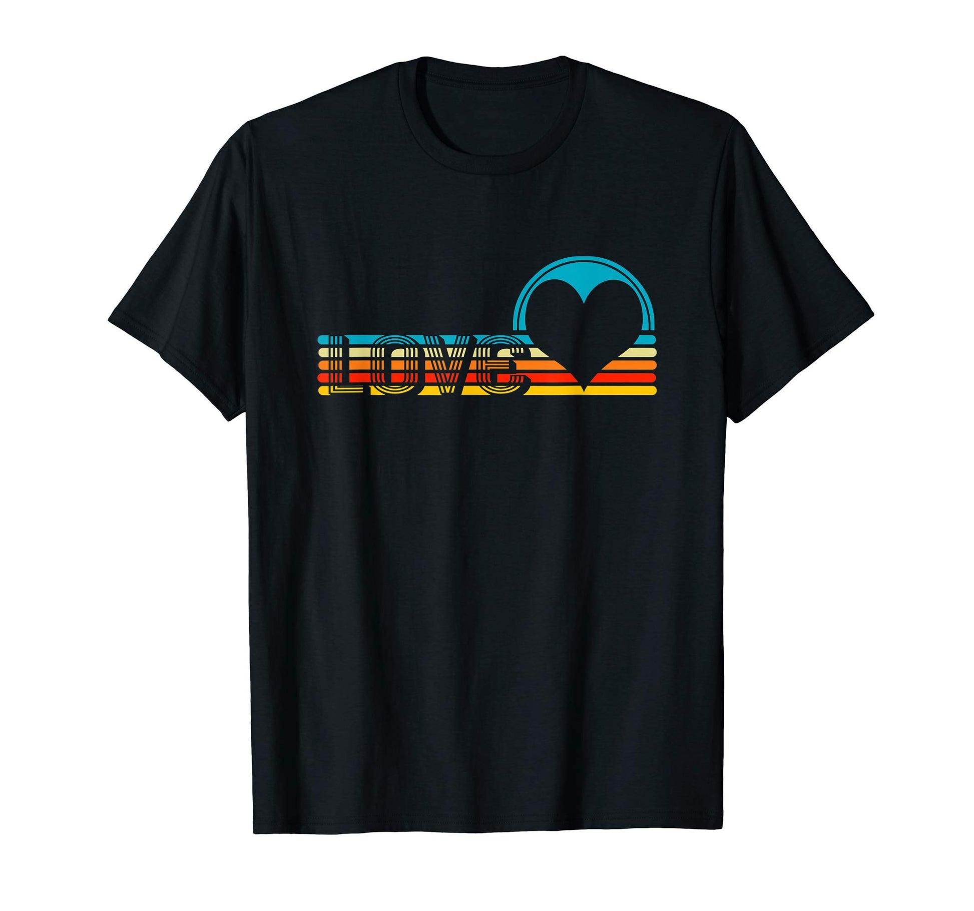 Valentine Love Rainbow Heart T-Shirt - Novelty Apparel Unisex - T-Shirt, Sweatshirt, Hoodie