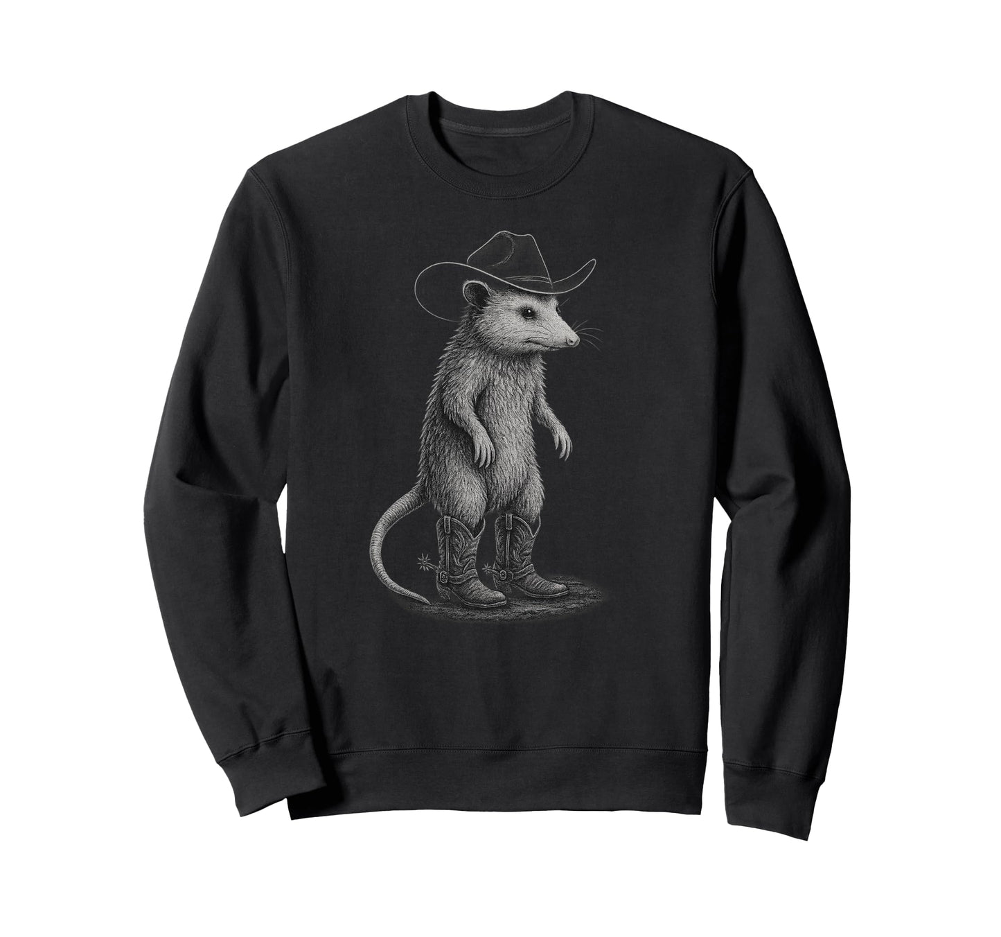 Howdy Possum Cowboy Opossum Western Sweatshirt - Trendy Graphic for Adults - T-Shirt, Sweatshirt, Hoodie