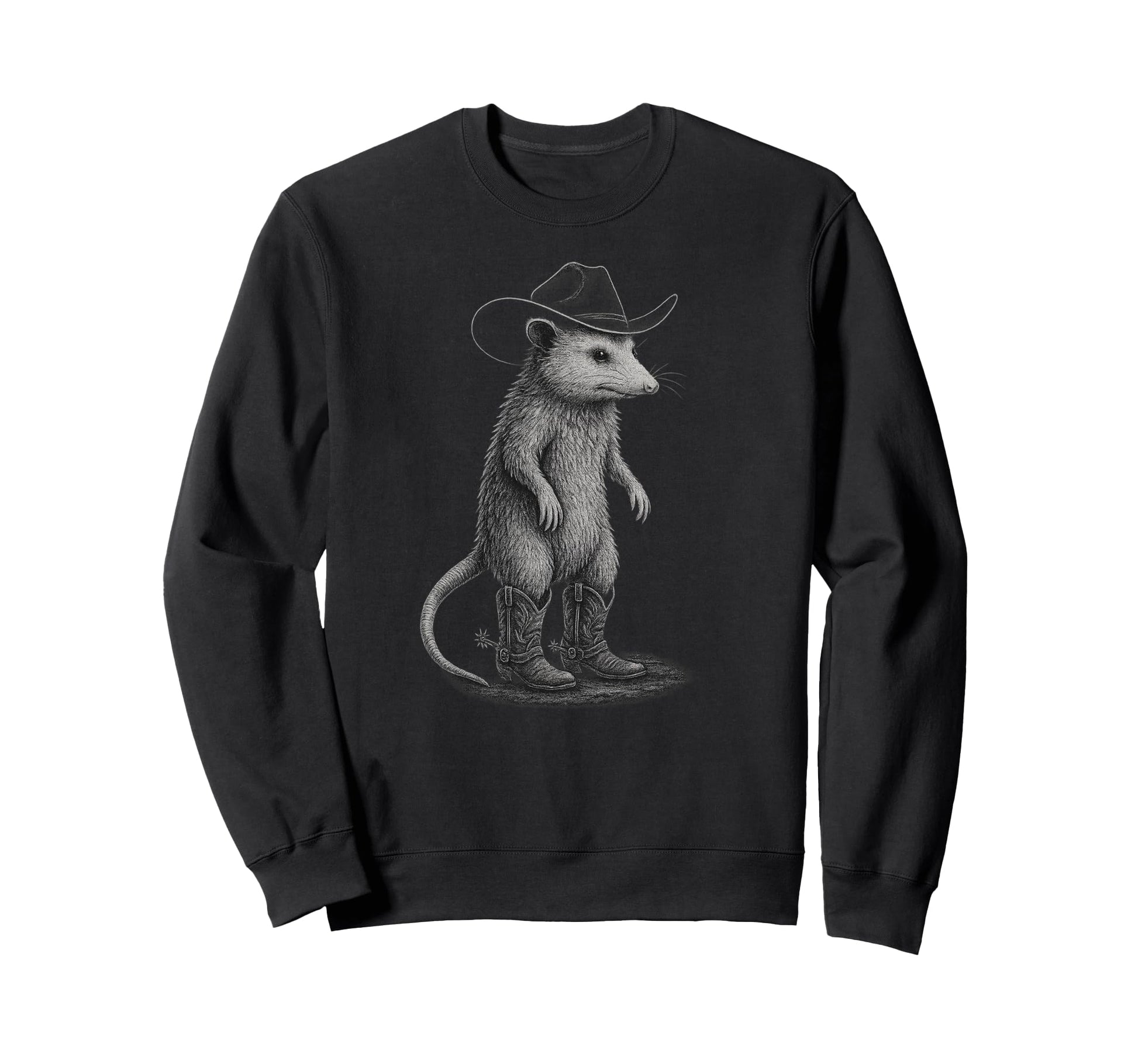 Howdy Possum Cowboy Opossum Western Sweatshirt - Trendy Graphic for Adults - T-Shirt, Sweatshirt, Hoodie