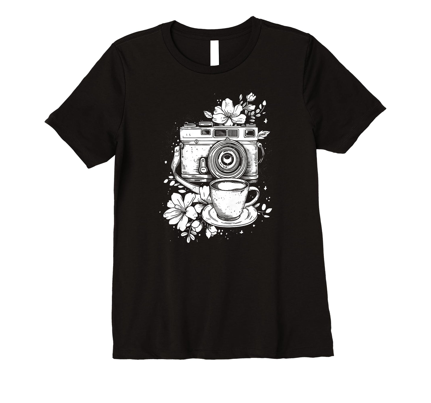 Womens Photographer Coffee Camera T-Shirt - Trendy Graphic Men Women - T-Shirt, Sweatshirt, Hoodie