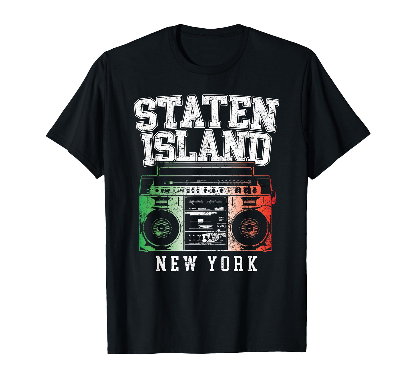 Staten Island New York Nyc Boombox Old T-Shirt - Aesthetic Graphic Unisex - T-Shirt, Sweatshirt, Hoodie