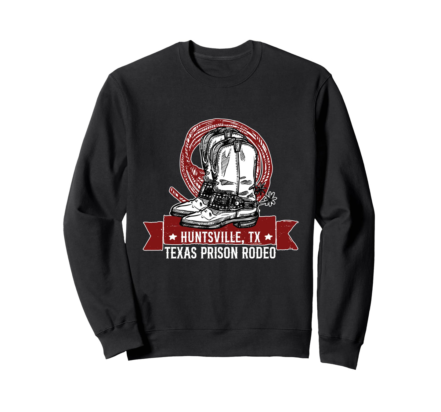 Huntsville Texas Cowboy Boots Sweatshirt - Casual Everyday Wear for Adults - T-Shirt, Sweatshirt, Hoodie