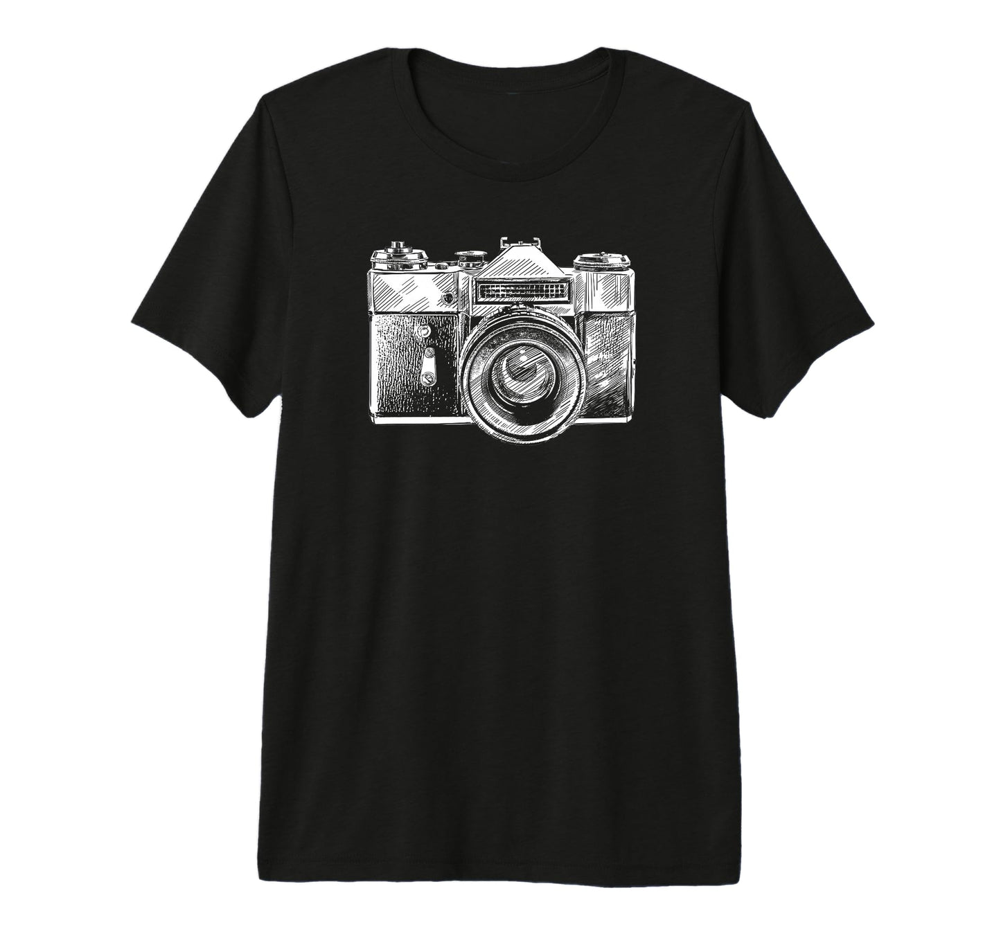 Trendy Camera Sketch Tri Blend T-Shirt - Minimalist Print Men Women - T-Shirt, Sweatshirt, Hoodie