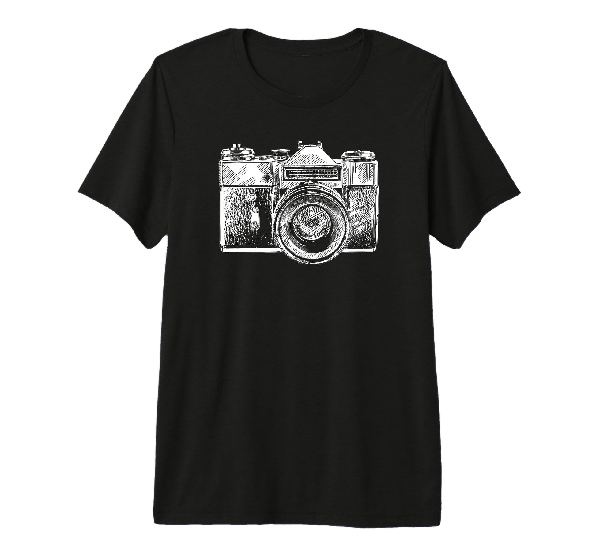 Trendy Camera Sketch Tri Blend T-Shirt - Minimalist Print Men Women - T-Shirt, Sweatshirt, Hoodie