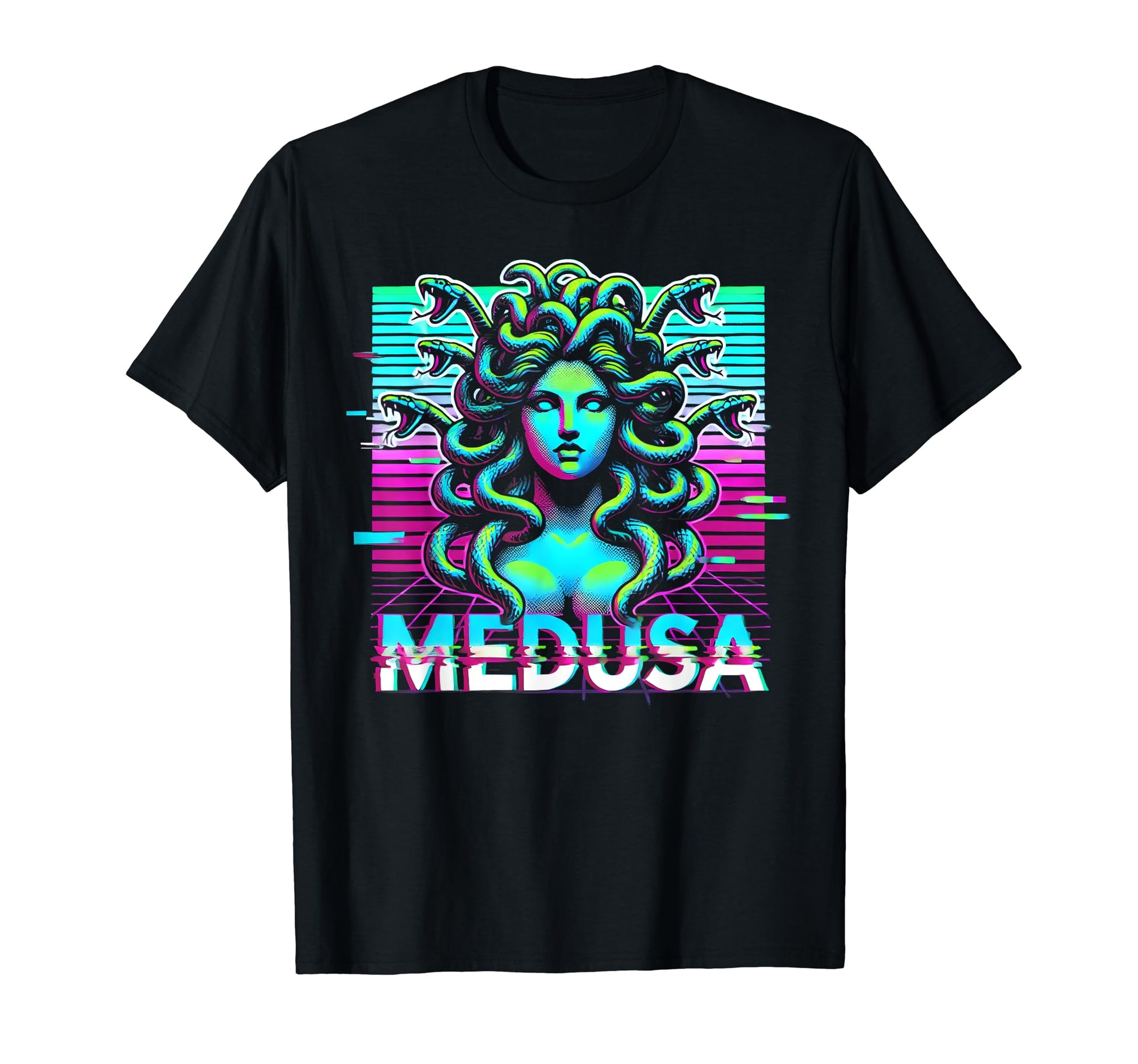 Vaporwave Gorgon Medusa Mythology T-Shirt - Custom Art Print Unisex - T-Shirt, Sweatshirt, Hoodie