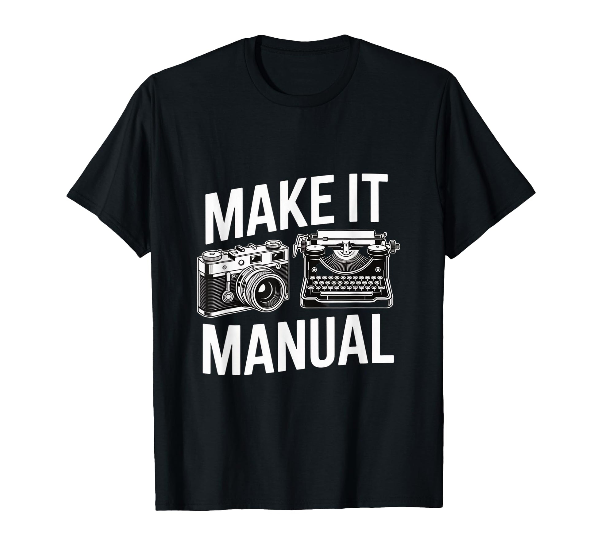 Manual Camera Typewriter Photography Writer T-Shirt - Unique Graphic Unisex - T-Shirt, Sweatshirt, Hoodie