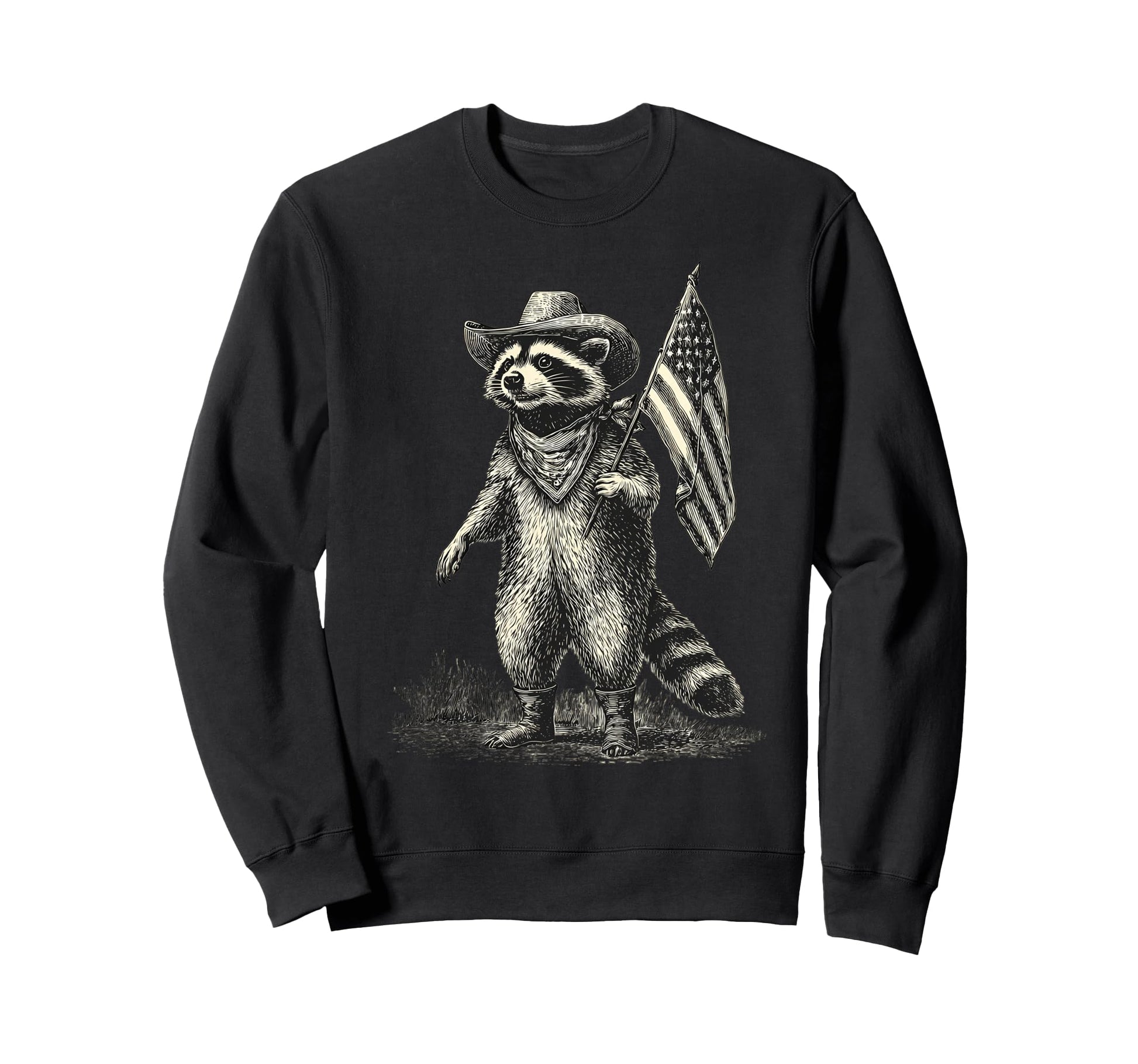 Raccoon Cowboy Rodeo Cowgirl Western Sweatshirt - Unique Graphic Men Women - T-Shirt, Sweatshirt, Hoodie