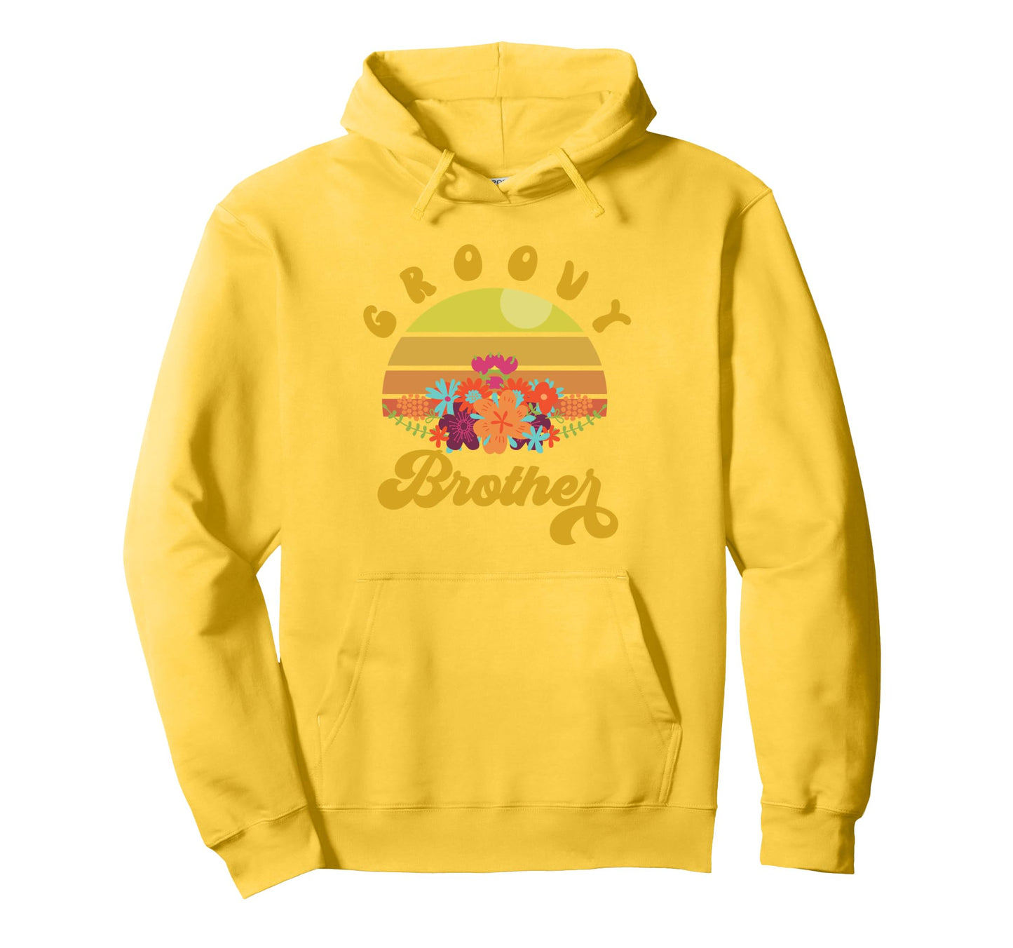 Floral Rainbow Groovy Brothers Pregnancy Hoodie - Unique Graphic Unisex - T-Shirt, Sweatshirt, Hoodie