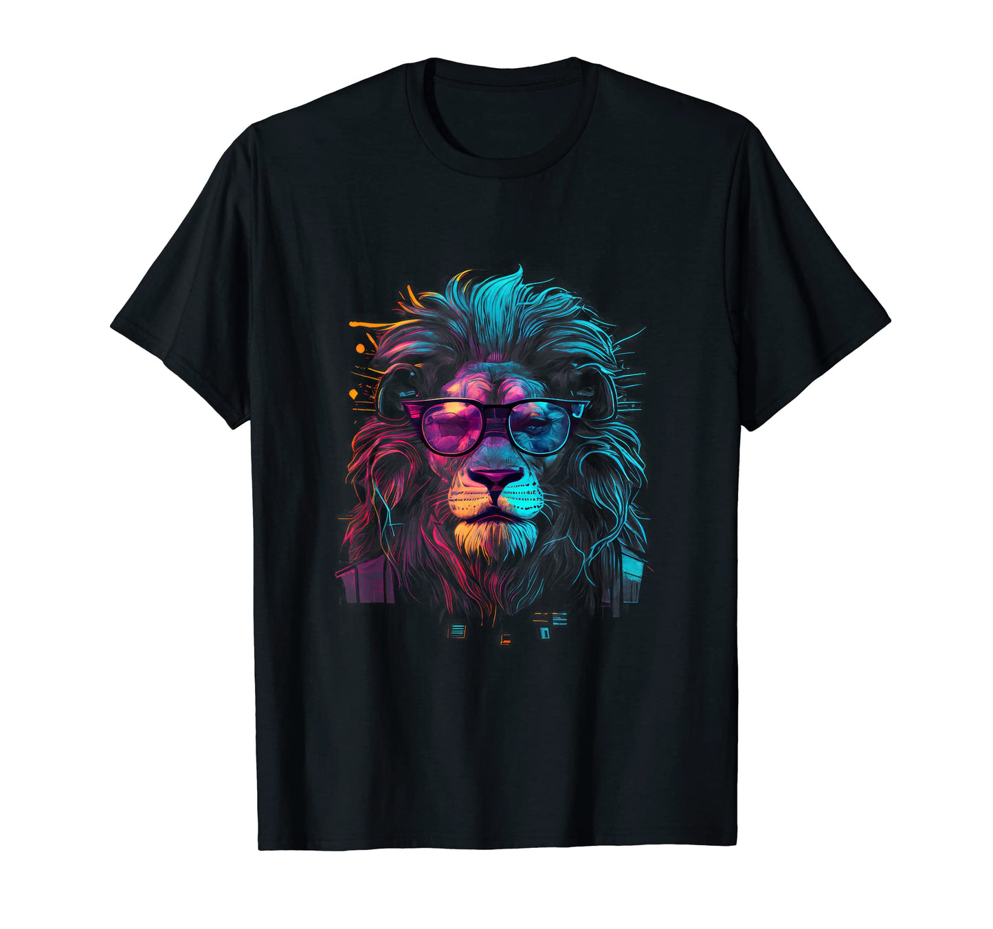 Synthwave Aesthetic Lion Vaporwave T-Shirt - Fun Novelty Design Men Women - T-Shirt, Sweatshirt, Hoodie