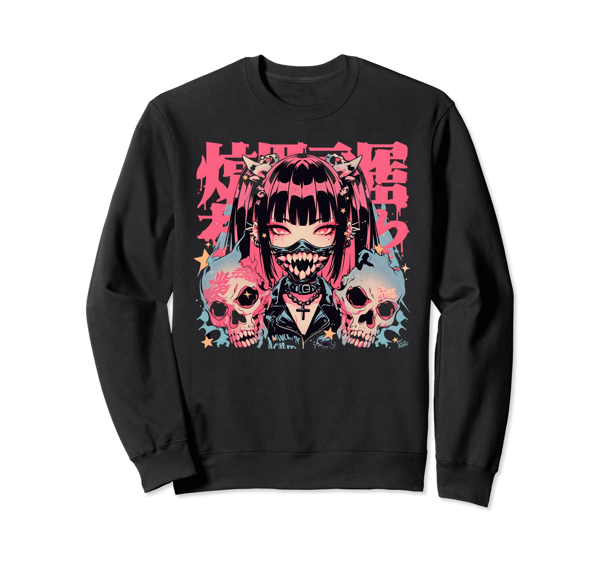 Goth Grunge Demon Anime Waifu Horror Sweatshirt - Graphic Print Men Women - T-Shirt, Sweatshirt, Hoodie