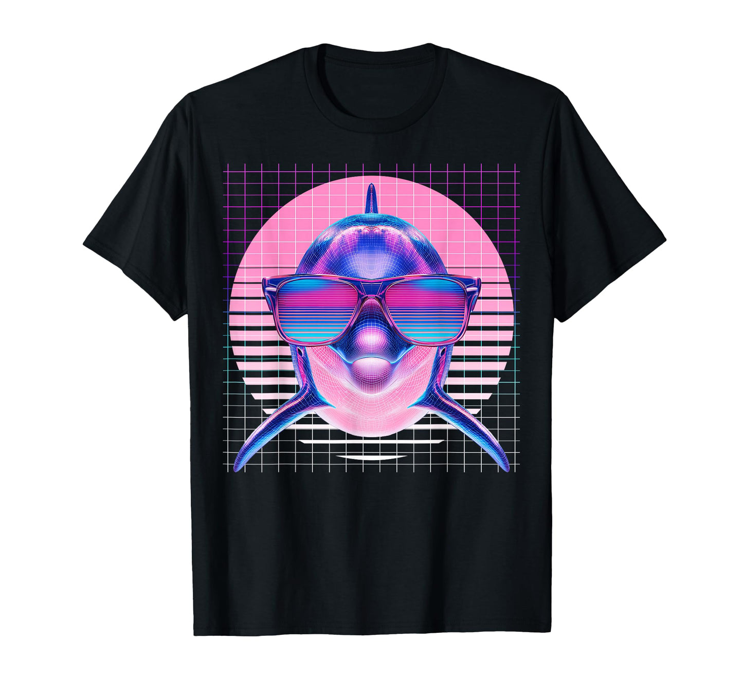 Dolphin Sunglasses Ocean Vaporwave T-Shirt - Unique Graphic Unisex - T-Shirt, Sweatshirt, Hoodie