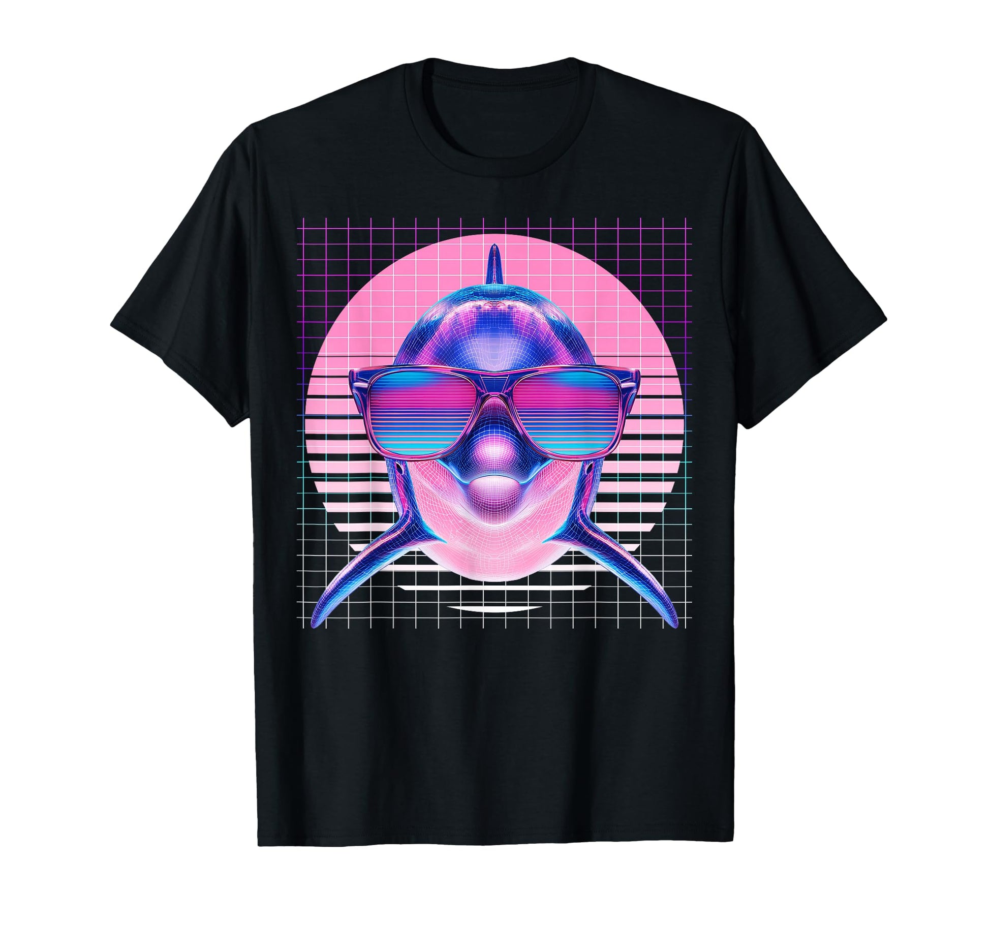 Dolphin Sunglasses Ocean Vaporwave T-Shirt - Unique Graphic Unisex - T-Shirt, Sweatshirt, Hoodie