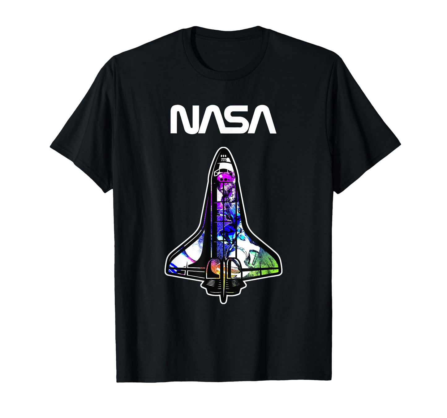 Nasa Space Shuttle Rainbow T-Shirt - Casual Everyday Wear for Adults - T-Shirt, Sweatshirt, Hoodie