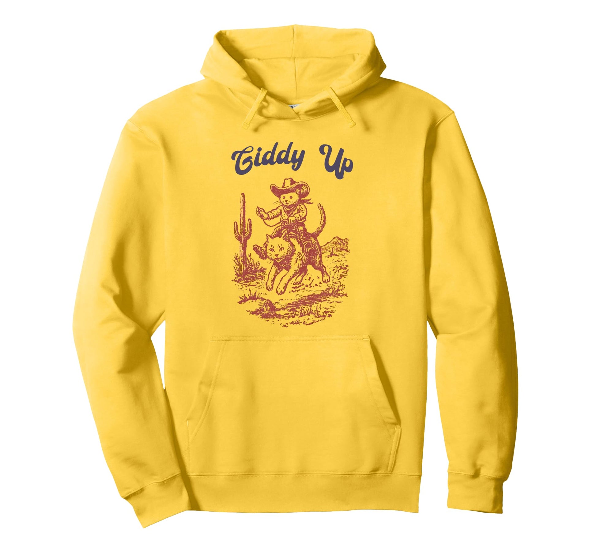 Cowboy Mouse Riding Cat Western Rodeo Hoodie - Unique Graphic Men Women - T-Shirt, Sweatshirt, Hoodie