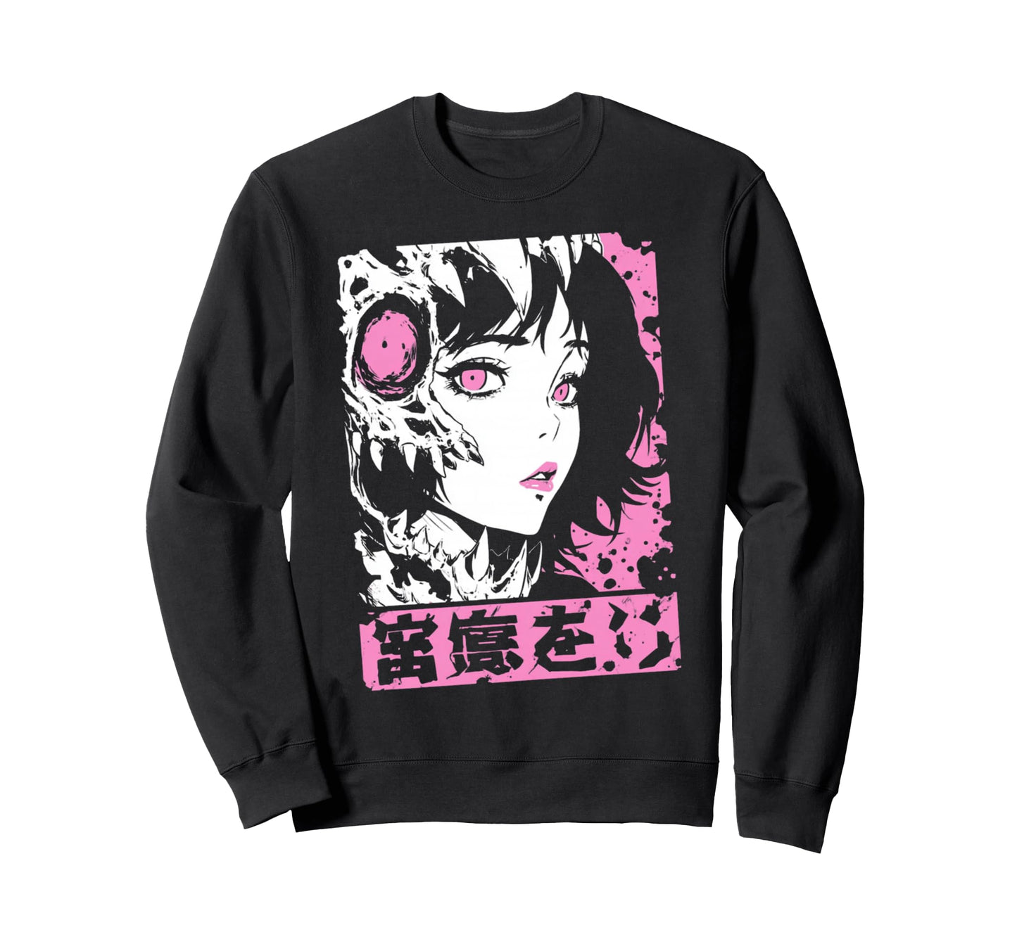Goth Grunge Demon Anime Waifu Sweatshirt - Casual Everyday Wear Men Women - T-Shirt, Sweatshirt, Hoodie