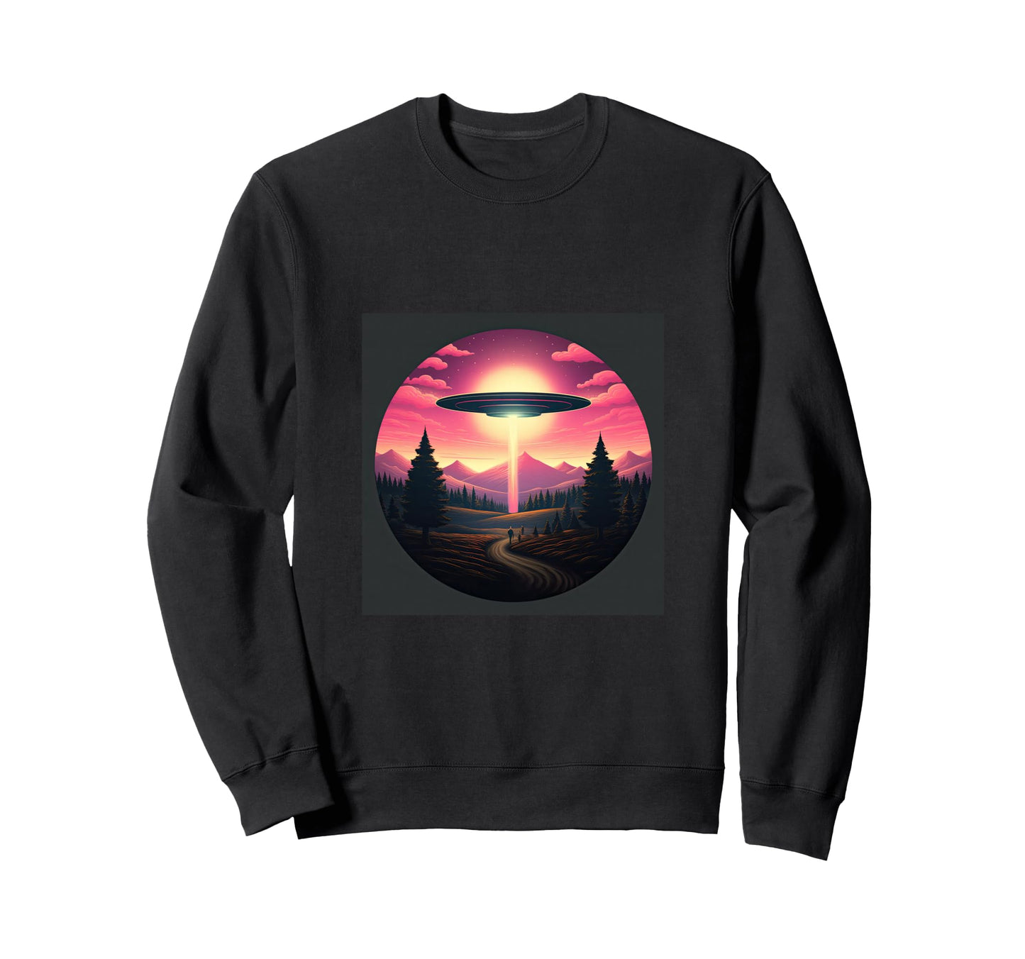 Alien Abduction Alien Vaporwave Sweatshirt - Custom Art Print for Adults - T-Shirt, Sweatshirt, Hoodie