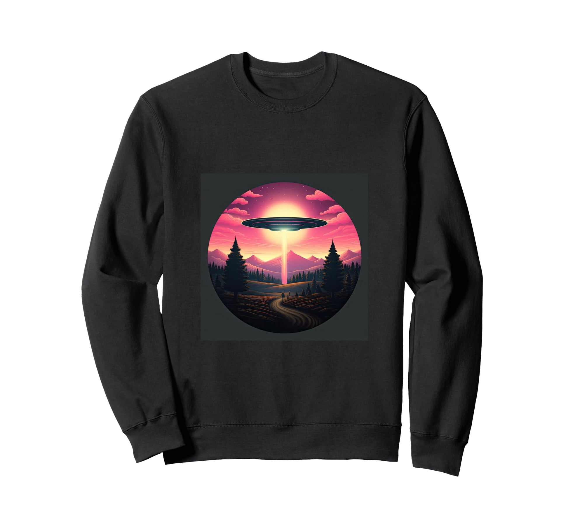Alien Abduction Alien Vaporwave Sweatshirt - Custom Art Print for Adults - T-Shirt, Sweatshirt, Hoodie