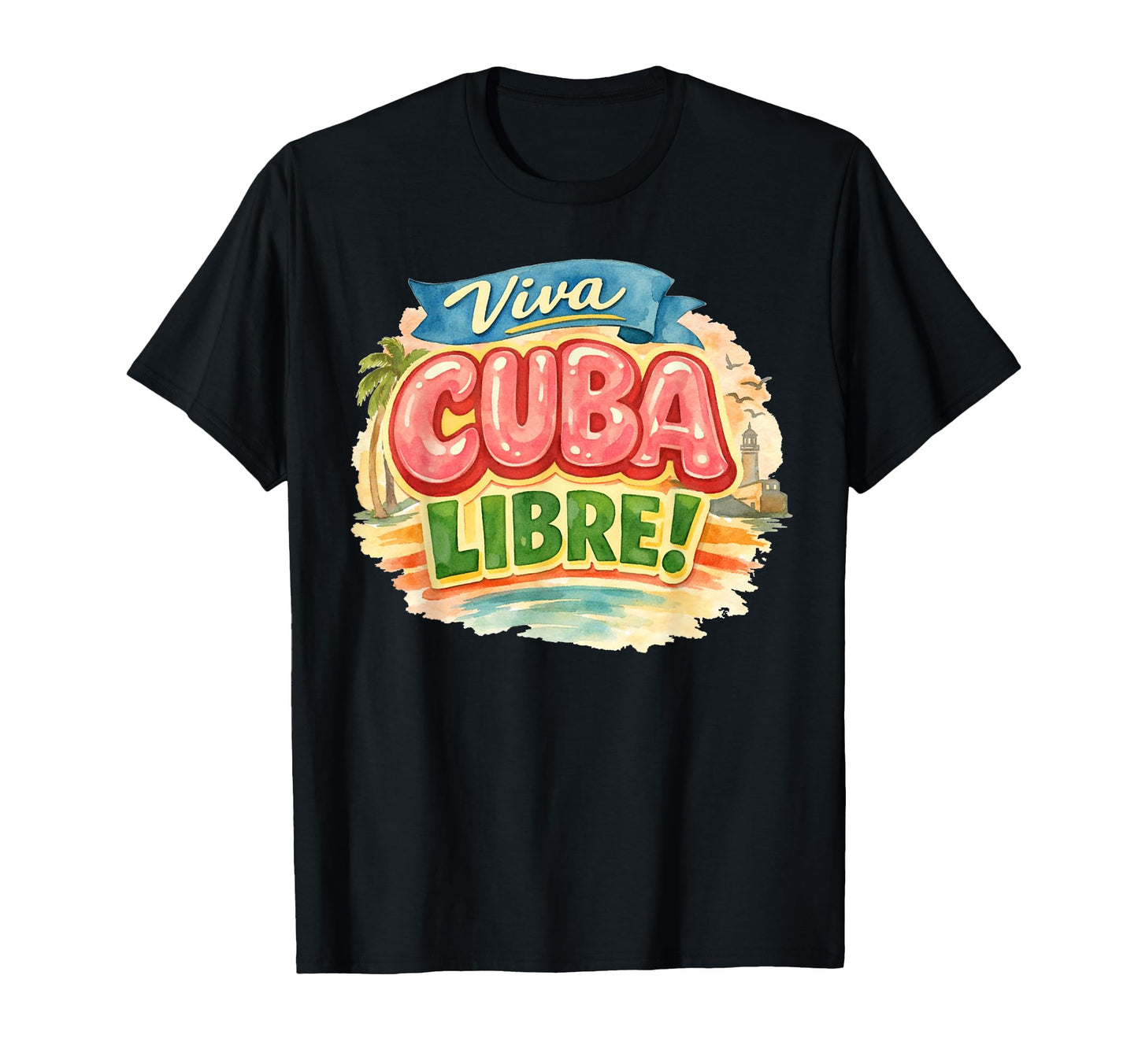 Viva Cuba Libre Cuban Typography T-Shirt - Minimalist Print Unisex - T-Shirt, Sweatshirt, Hoodie