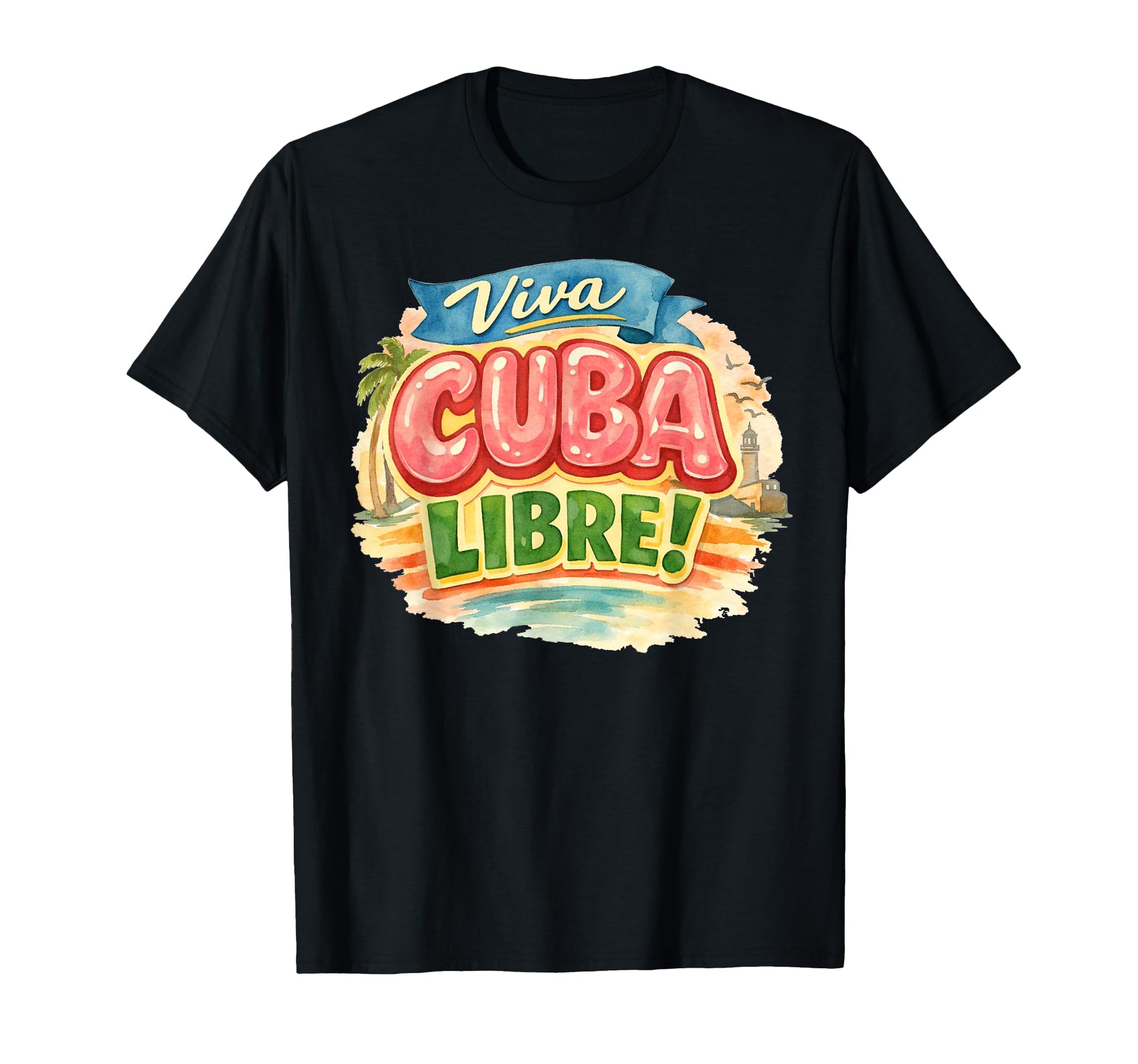 Viva Cuba Libre Cuban Typography T-Shirt - Minimalist Print Unisex - T-Shirt, Sweatshirt, Hoodie