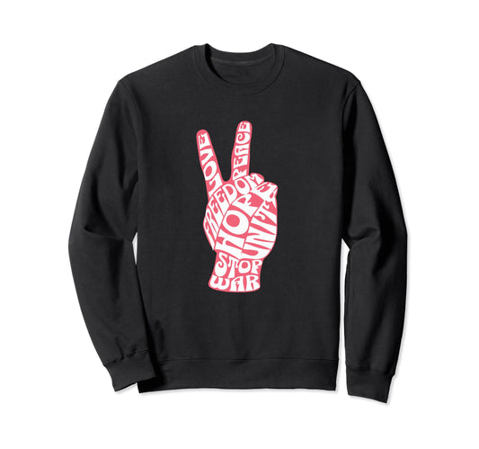 60S Peace Love Peace Freedom Hope Sweatshirt - Minimalist Print Unisex - T-Shirt, Sweatshirt, Hoodie