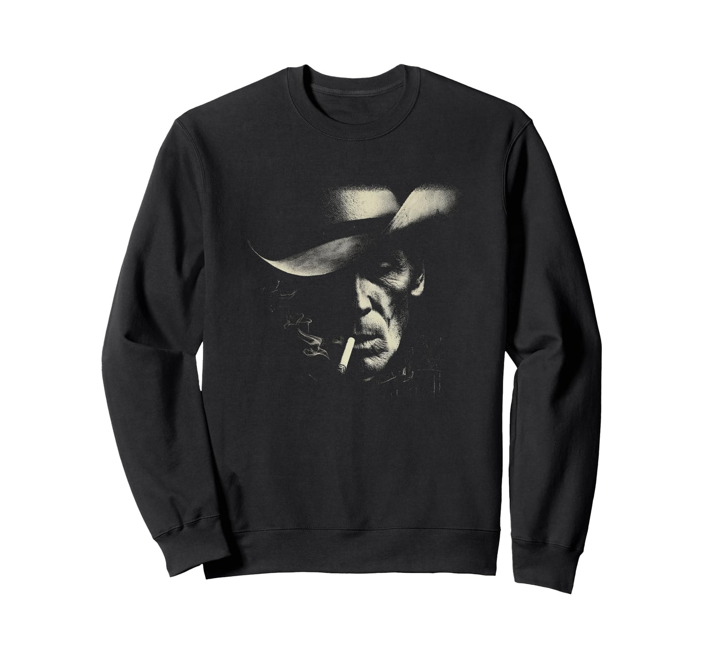 Lone Cowboy Smoking Cigarette Sweatshirt - Casual Everyday Wear Unisex - T-Shirt, Sweatshirt, Hoodie