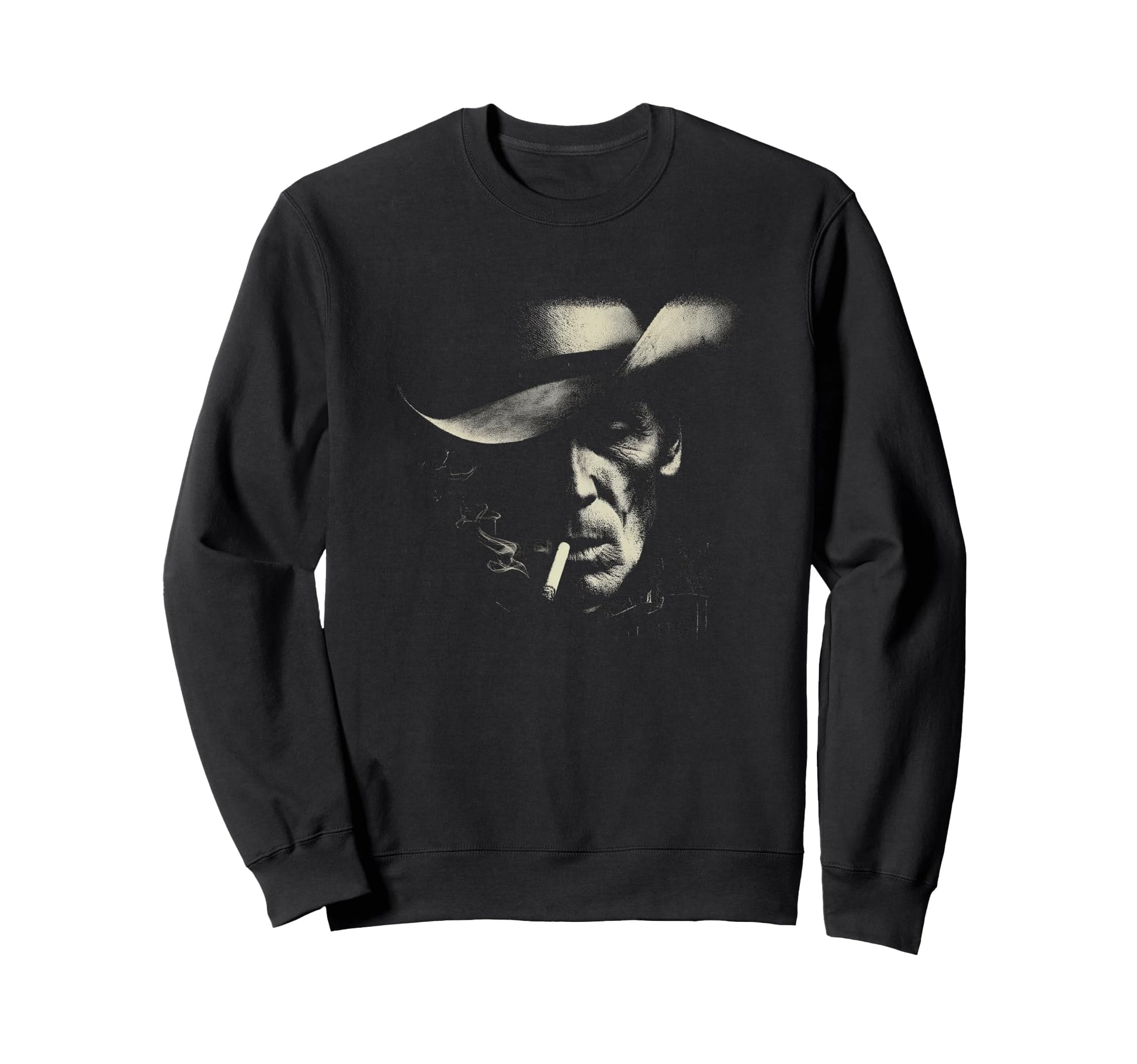 Lone Cowboy Smoking Cigarette Sweatshirt - Casual Everyday Wear Unisex - T-Shirt, Sweatshirt, Hoodie