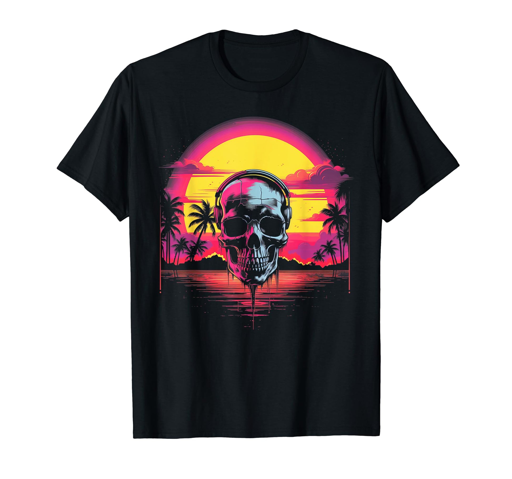 Skull Vaporwave Retrowave Aesthetic T-Shirt - Streetwear Style for Adults - T-Shirt, Sweatshirt, Hoodie