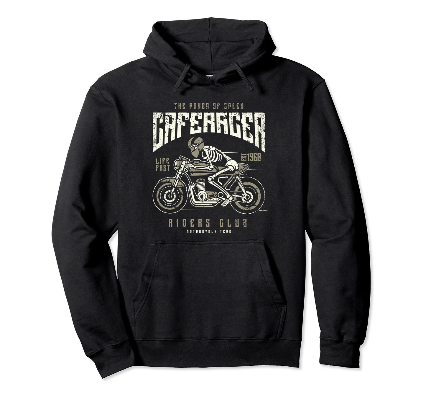 Cafe Racer Motorcycle Race Hoodie - Fun Novelty Design Men Women - T-Shirt, Sweatshirt, Hoodie