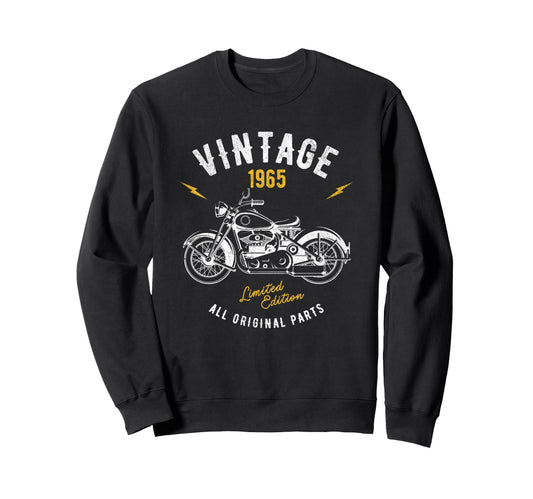 1965 Motorcycle Biker Sixtieth Sweatshirt - Minimalist Print for Adults - T-Shirt, Sweatshirt, Hoodie
