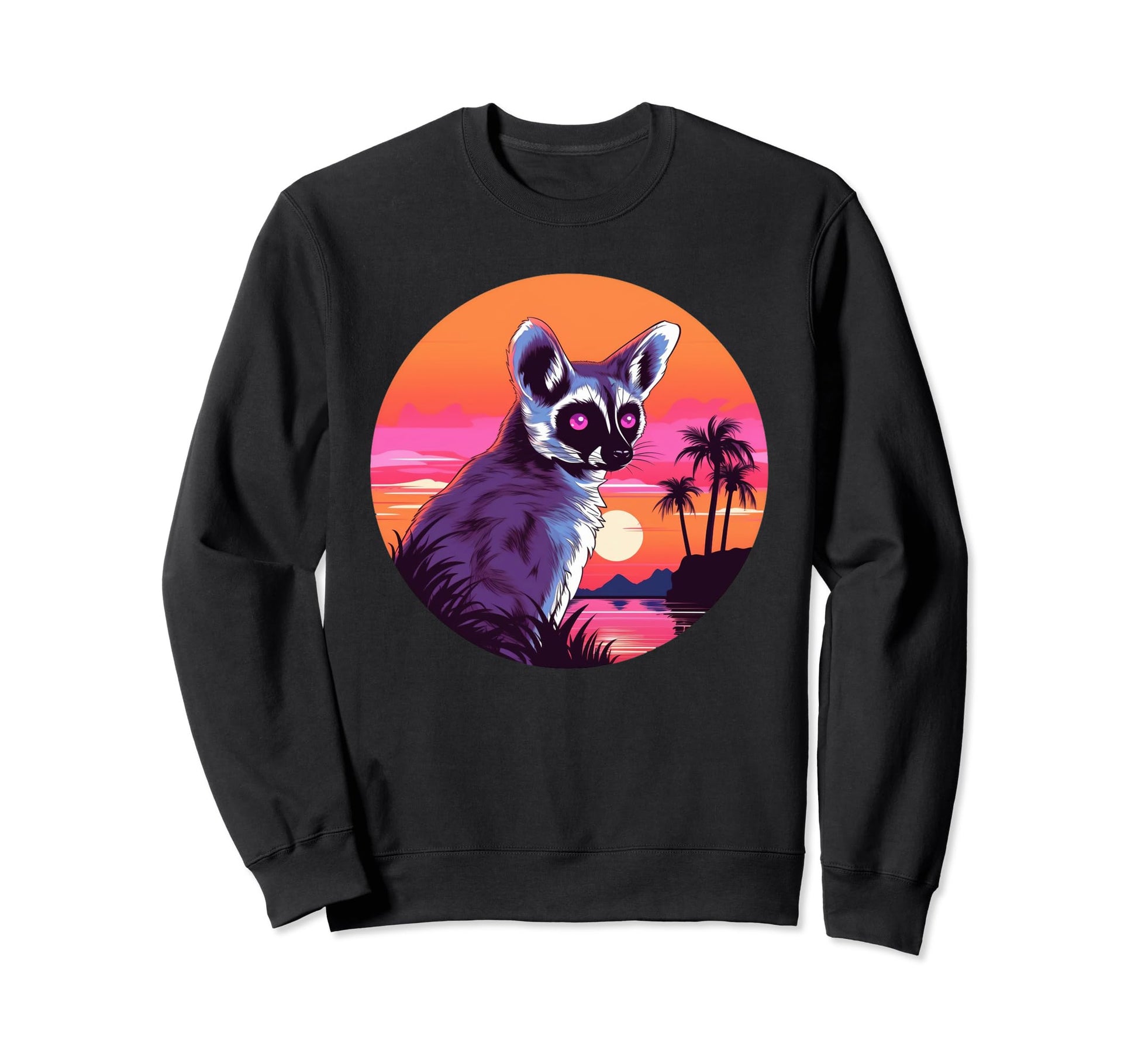 Colorful Lemur Art I Lemur Monkey Sweatshirt - Streetwear Style for Adults - T-Shirt, Sweatshirt, Hoodie
