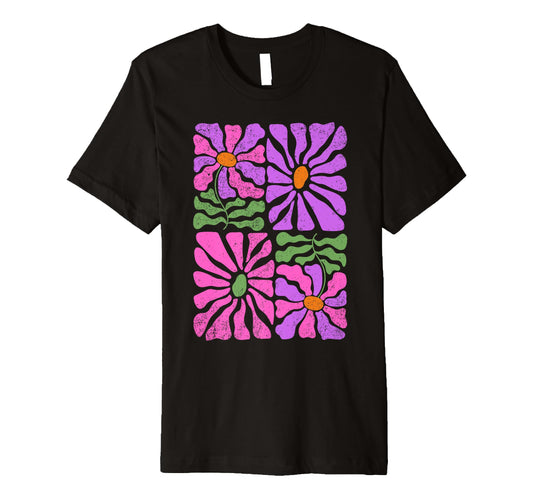Boho Abstract Flowers T-Shirt - Custom Art Print for Adults - T-Shirt, Sweatshirt, Hoodie