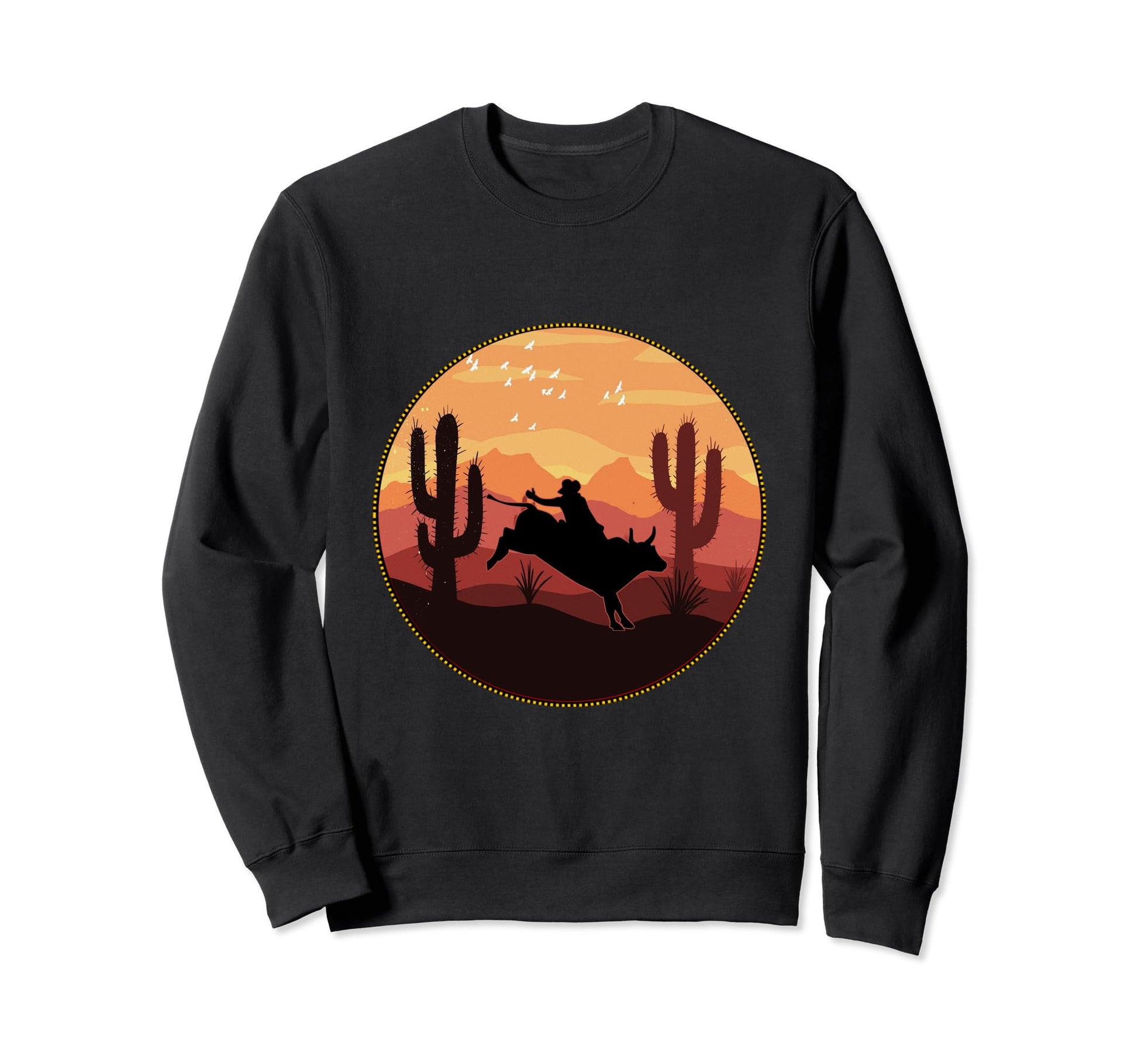 Bull Riding Cowboy Bull Rodeo Sweatshirt - Graphic Print Men Women - T-Shirt, Sweatshirt, Hoodie