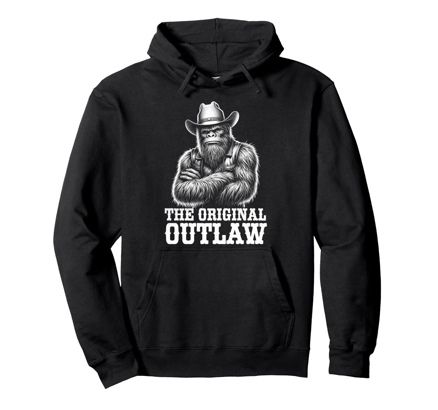 Bigfoot Sasquatch Funny Cowboy Hoodie - Streetwear Style for Adults - T-Shirt, Sweatshirt, Hoodie